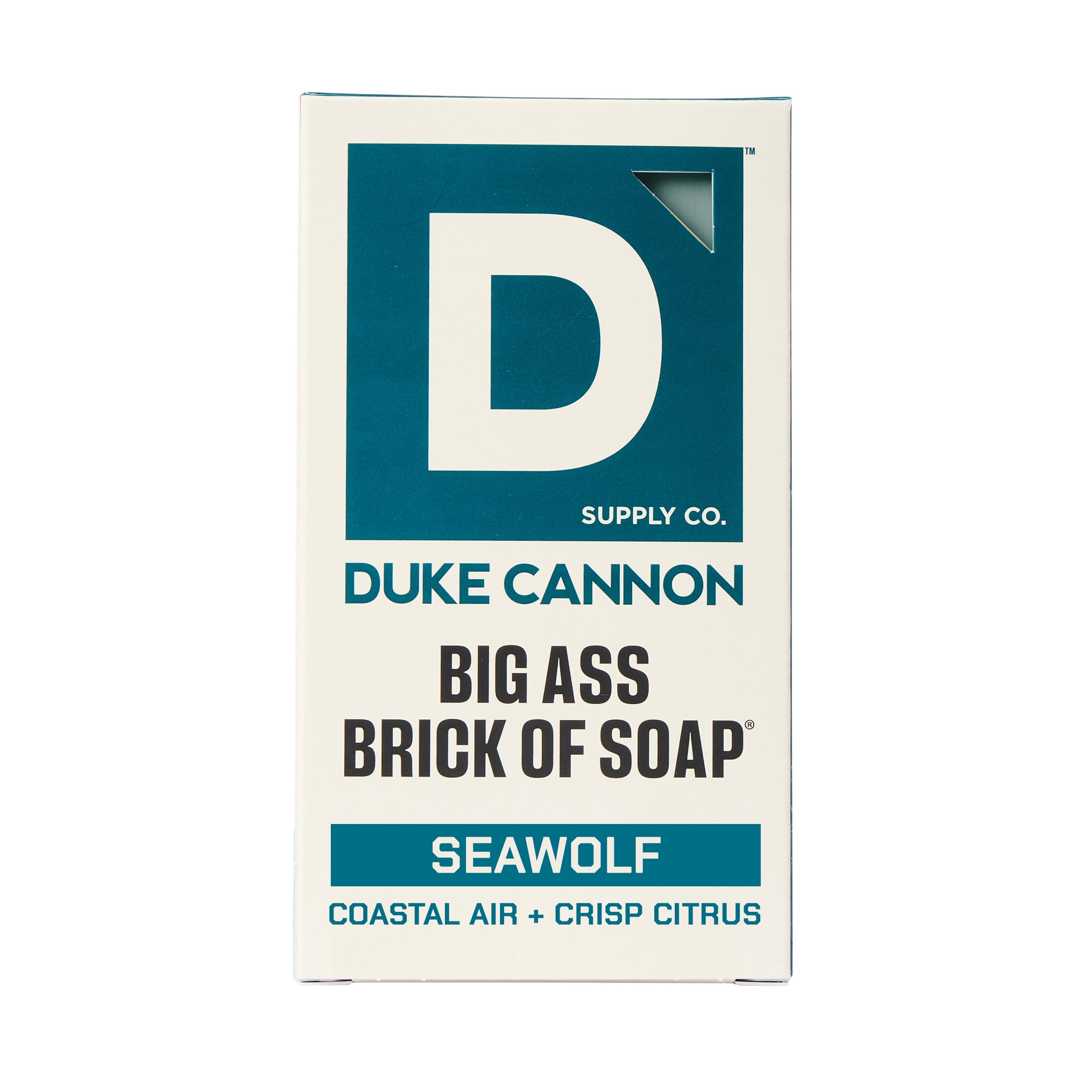 Duke Cannon Big Ass Brick of Soap for Men, Seawolf Scent, Long-Lasting Triple-Milled Bar (White, 10 oz) 2cz2l
