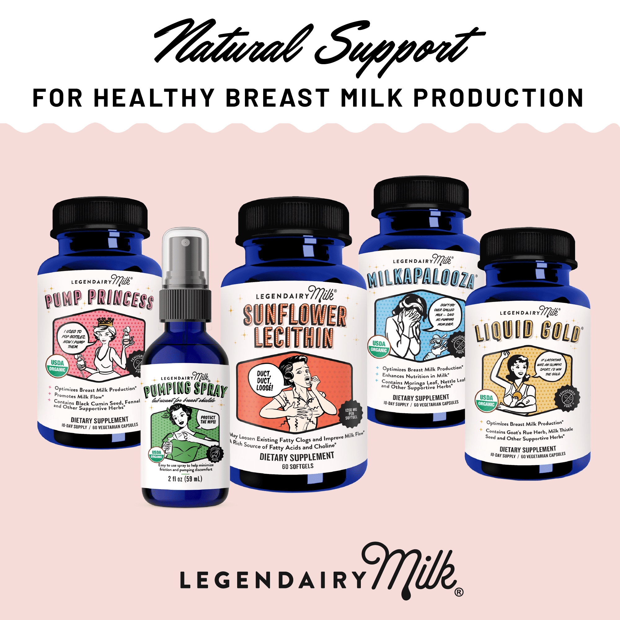 Legendairy Milk Milkapalooza Organic Lactation Supplement for Breastfeeding Support (60 Count) 05t3d