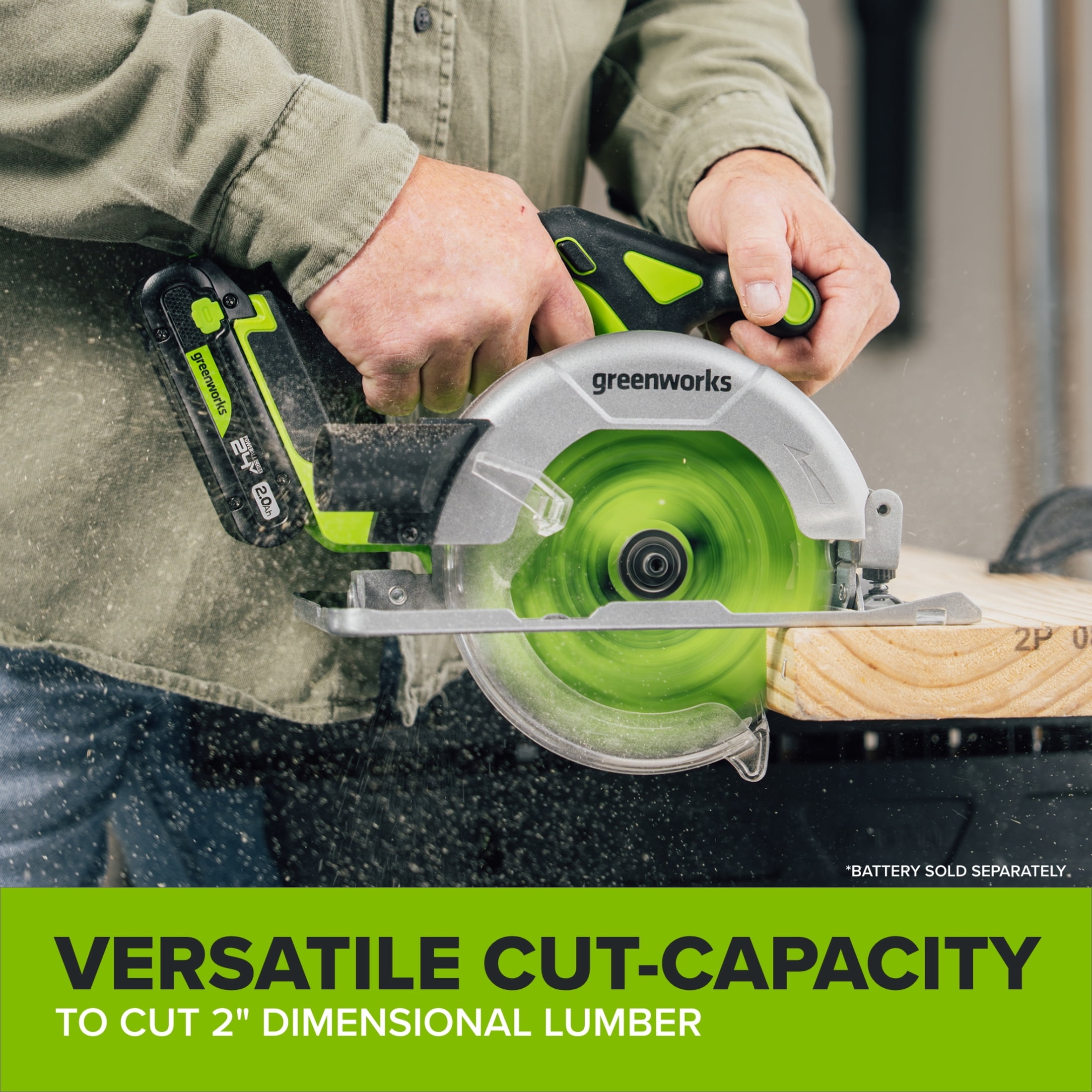 Greenworks PowerAll 24V Brushless 6-1/2 in Circular Saw (5000 RPM, Tool Only) dwp7v