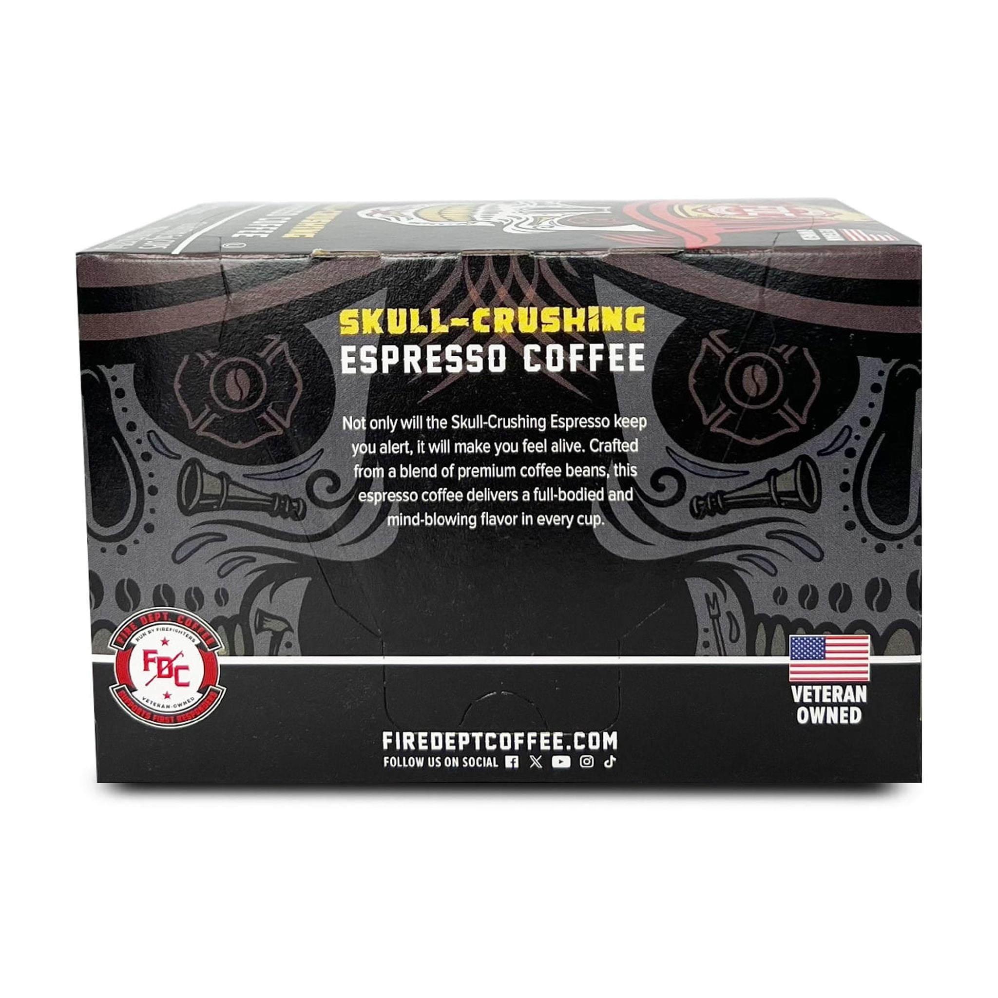 Fire Department Coffee Skull-Crushing Espresso Dark Roast Coffee Pods (12 Pack) hzezm