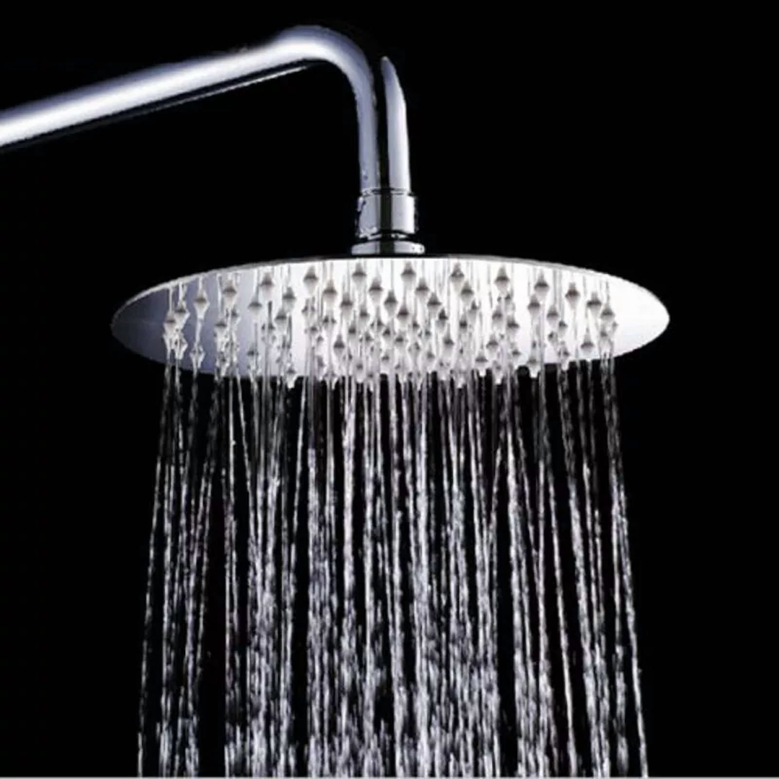 KLYNE 8 in Round Rainfall Shower Head High-Pressure Bathroom Rain Sprayer (Silver, 8 in) c4kvk