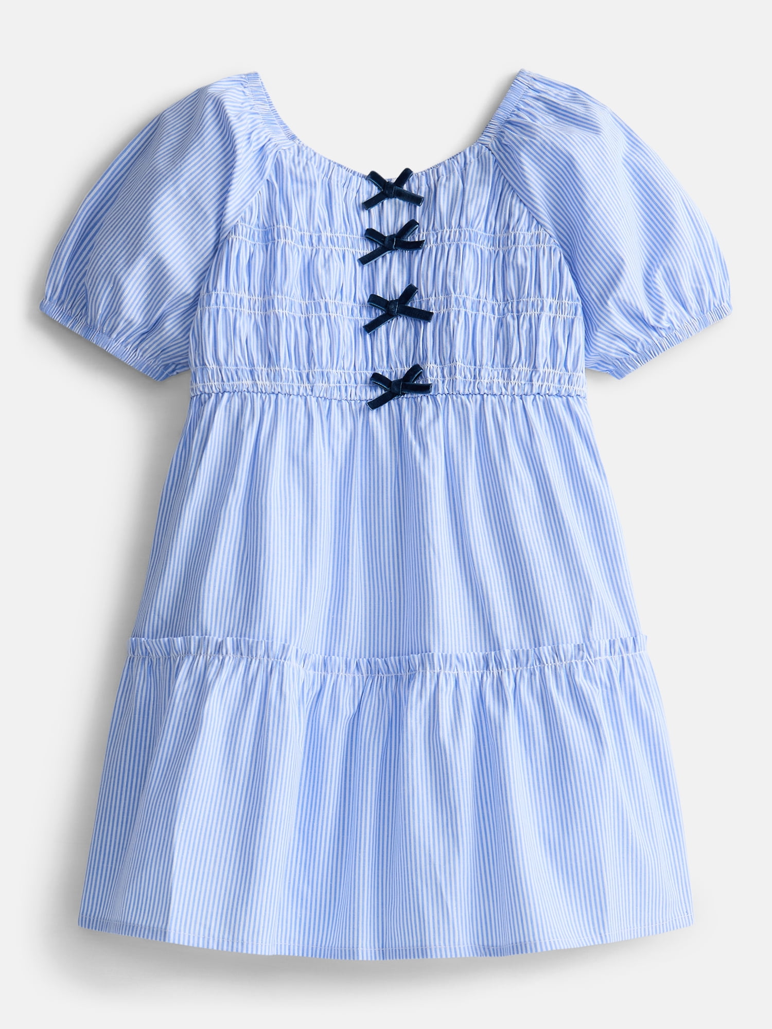 Parker Rose Girls Puff Sleeve Dress (Blue, L) 80ifa