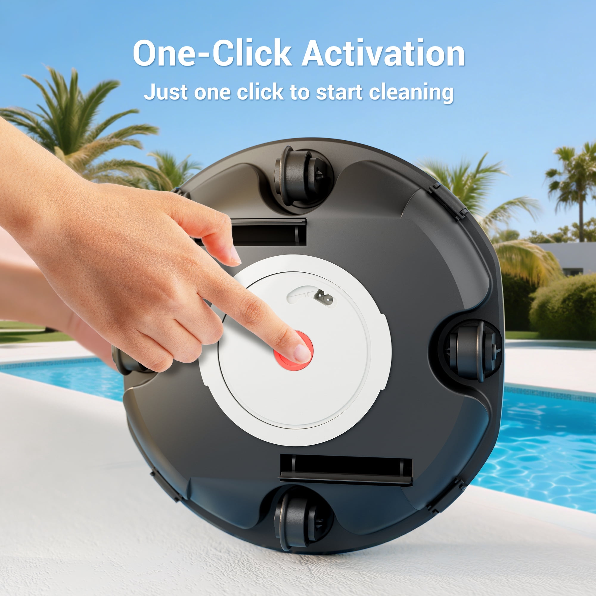 WYBOT Cordless Robotic Pool Cleaner, Automatic Pool Vacuum with Dual-Layer Filtration for Flat Above-Ground Pools (White and Blue, 645 sq.ft) zahk5