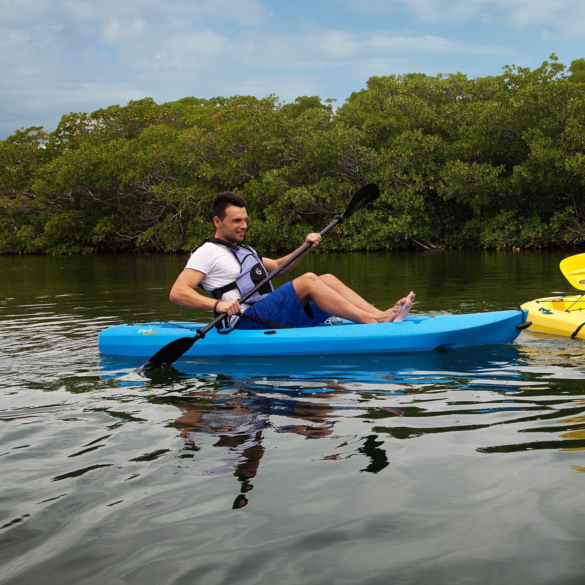 Lifetime Lotus Sit-On-Top Kayak with Paddle (Blue, 8 ft, 2-Pack) 9etom