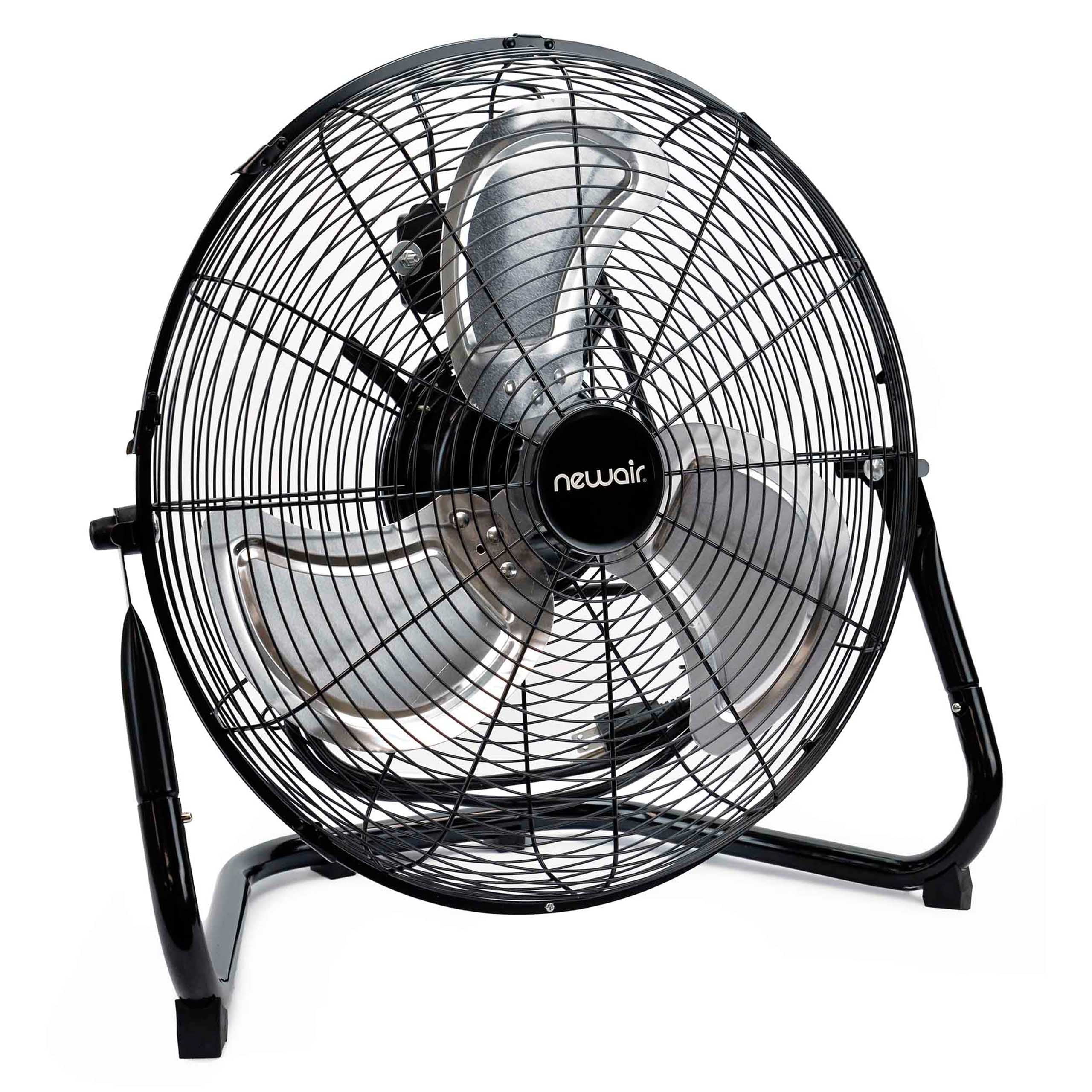NewAir 18 in High-Velocity Industrial Floor Fan, Heavy-Duty Metal Construction, 3-Speed Adjustable Tilt (Black, 18 in) sizzs