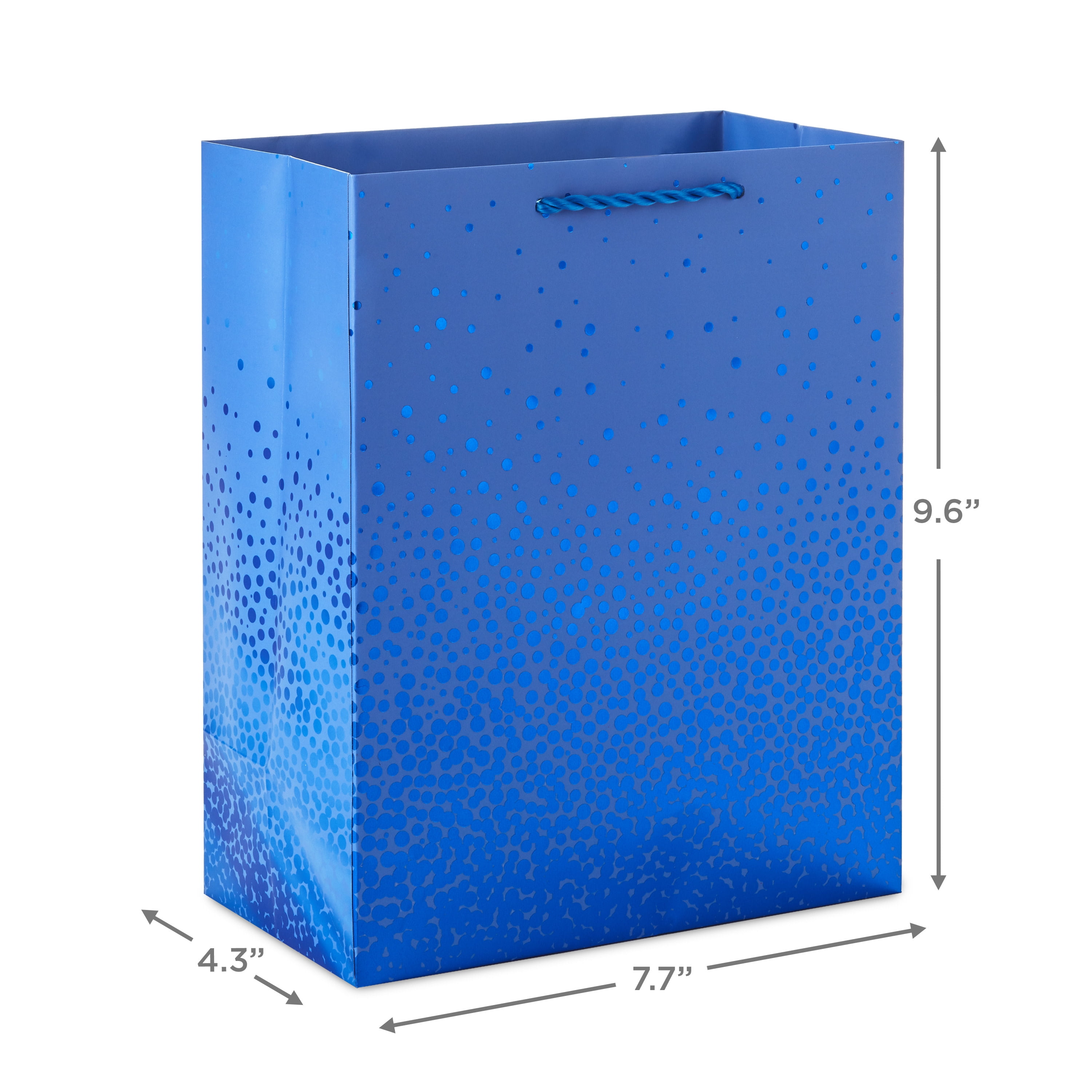 Hallmark Medium Gift Bag (Blue with Cascading Blue Foil Dots, 7.7 in x 9.6 in x 4.3 in) nllcm