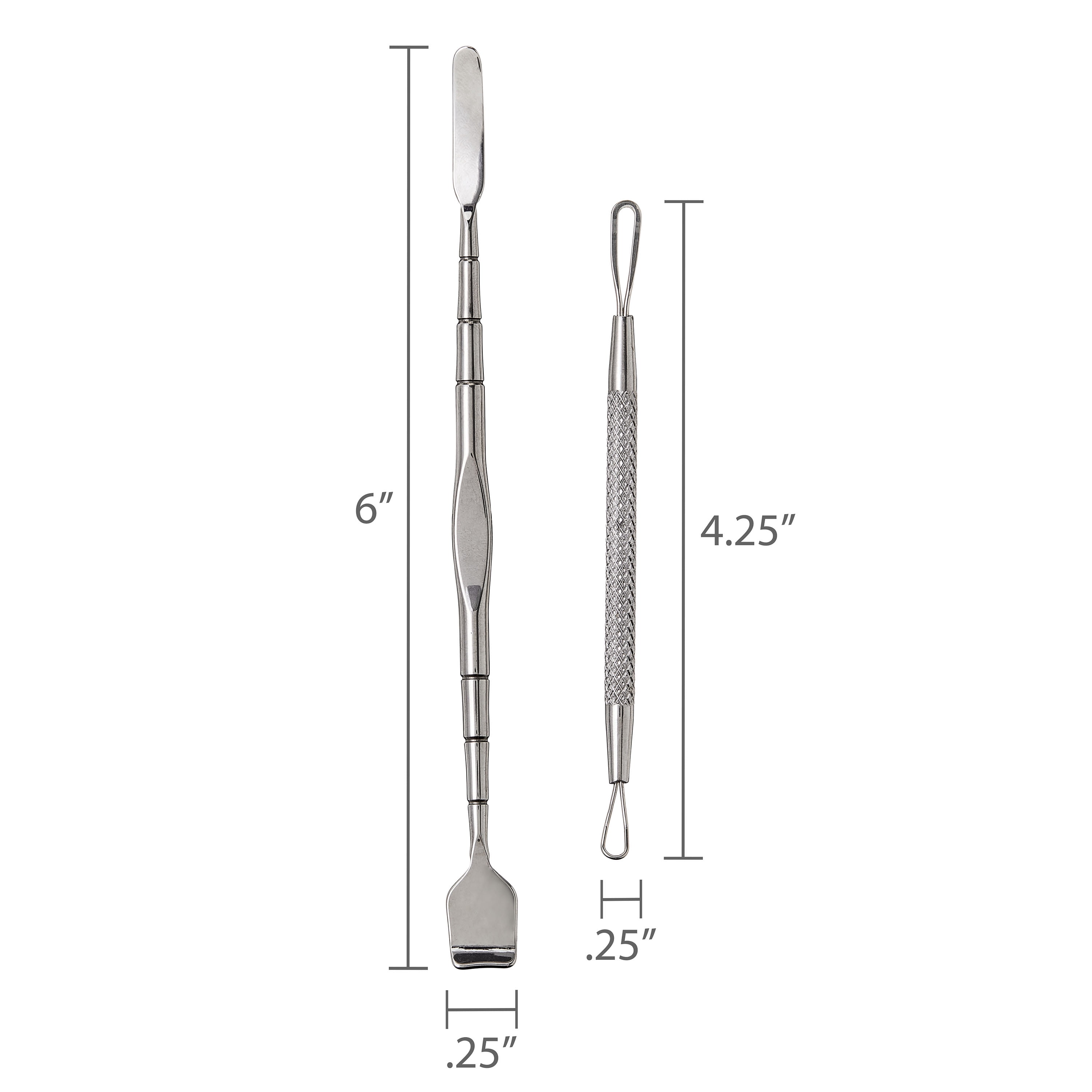 Equate Stainless Steel Blackhead and Whitehead Blemish Extractor Tool (Silver, 2 Piece Set) zm8d6