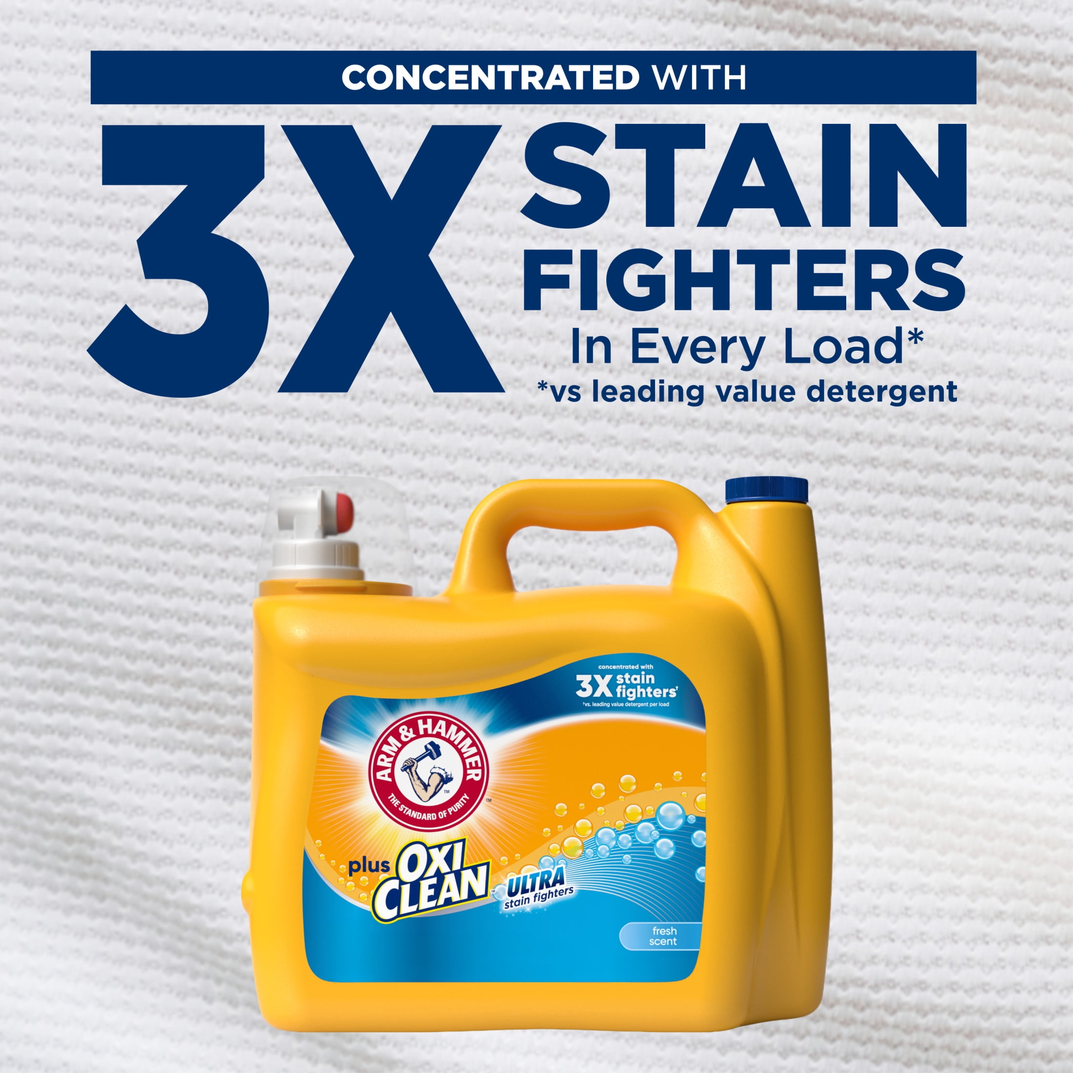 ARM & HAMMER Plus OxiClean Ultra Stain Fighters Liquid Laundry Detergent, Fresh Scent (158.6 fl oz) 7rlxh
