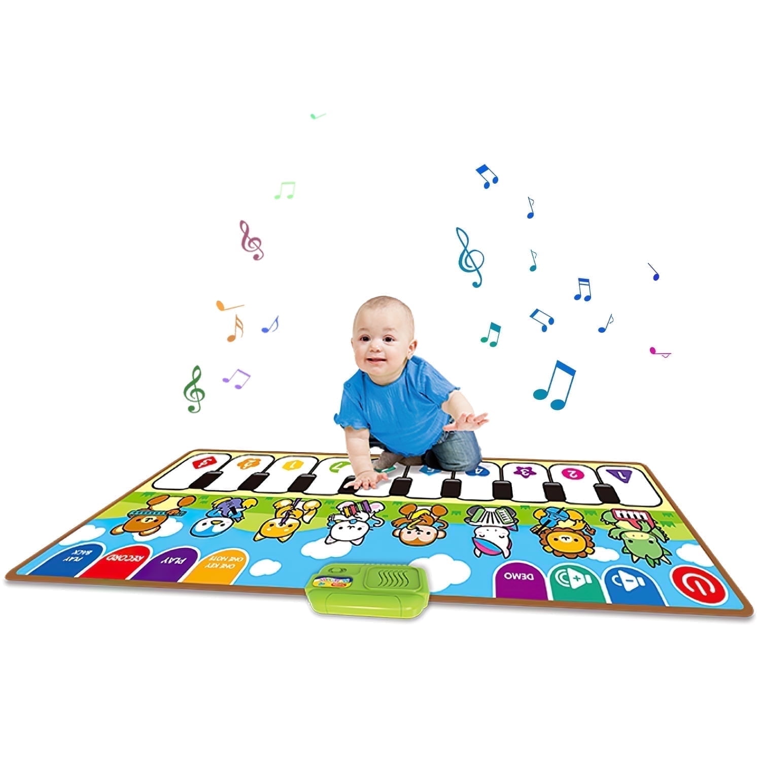 Xueyu Musical Piano Floor Mat, Electronic Keyboard Play Blanket for Toddlers (Green, 39 in x 14 in) 1lvqd