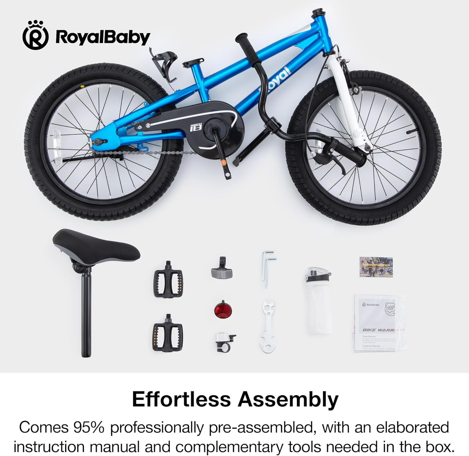 Royal Baby Freestyle Kids Bicycle for Boys and Girls (Blue, 18 in) pb51h