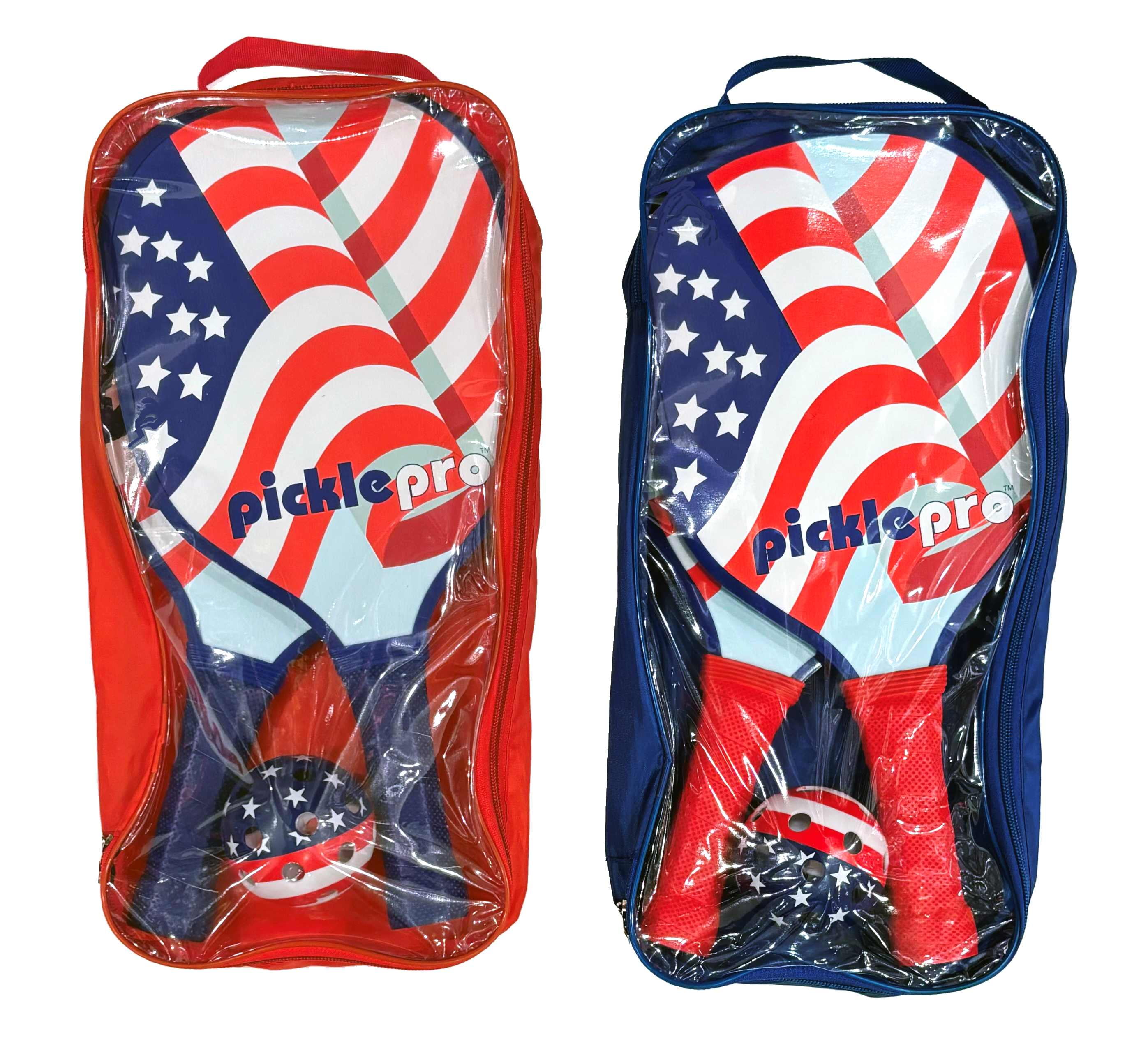 Sport Design Pickleball Paddle Set with Padded Hand Grips and Zipper Carry Bag (Red, 1 Pack) j572e