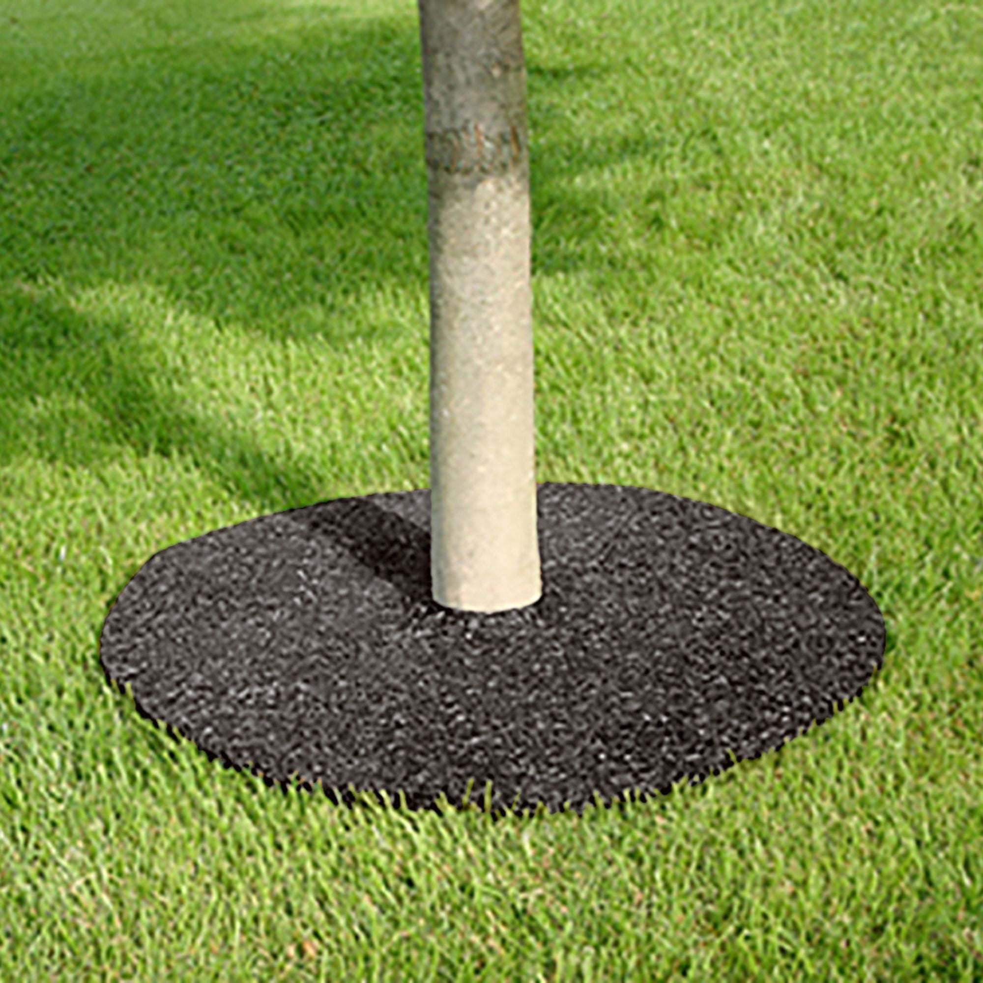 GroundSmart Rubber Mulch Tree Ring, Weed Barrier and Erosion Control (Brown, 24 in, 3 Pack) al311