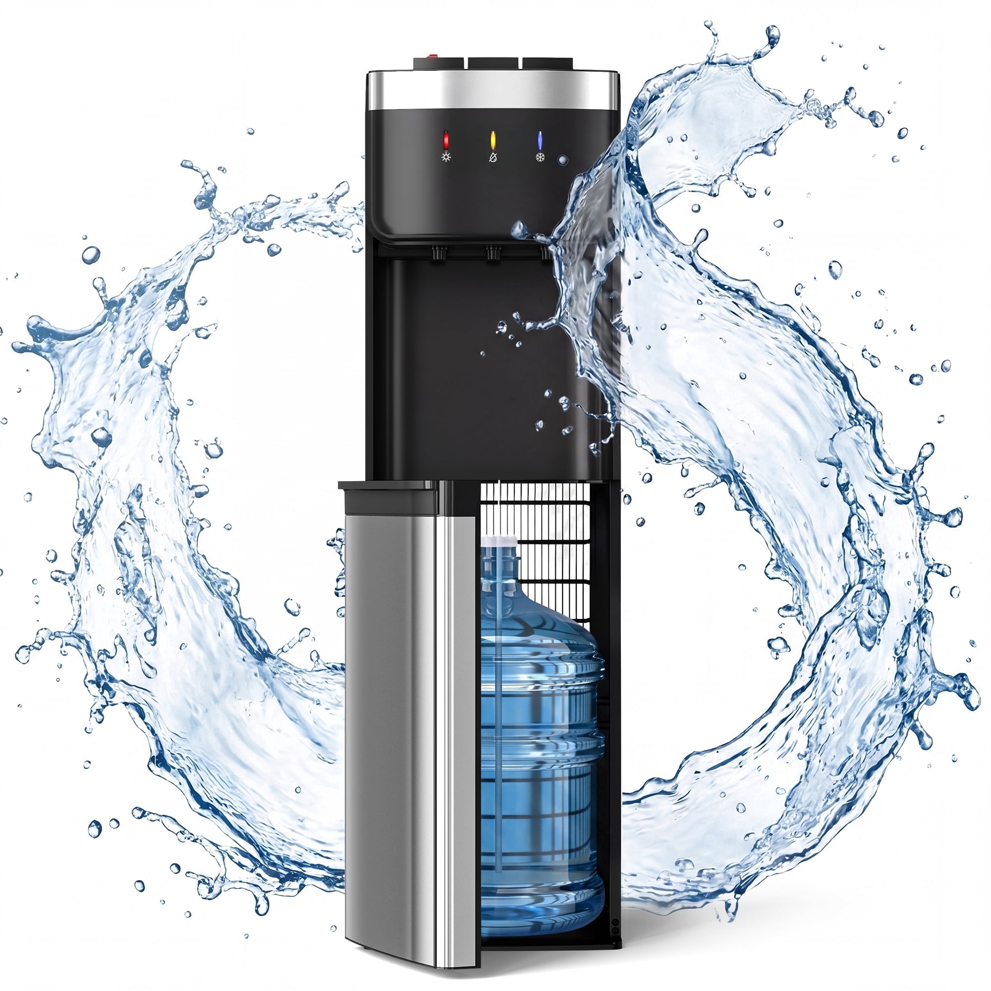 UrbanSync Bottom Loading Water Dispenser with Compressor Cooling (Grey, 5 gal) 3ciif