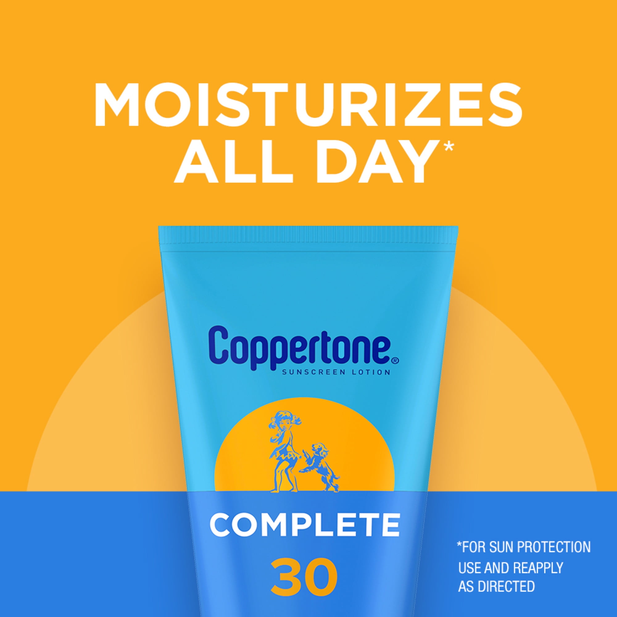 Coppertone Complete Sunscreen Lotion, Broad Spectrum SPF 30, Daily Moisturizing Sun Protection (7 oz) ank38