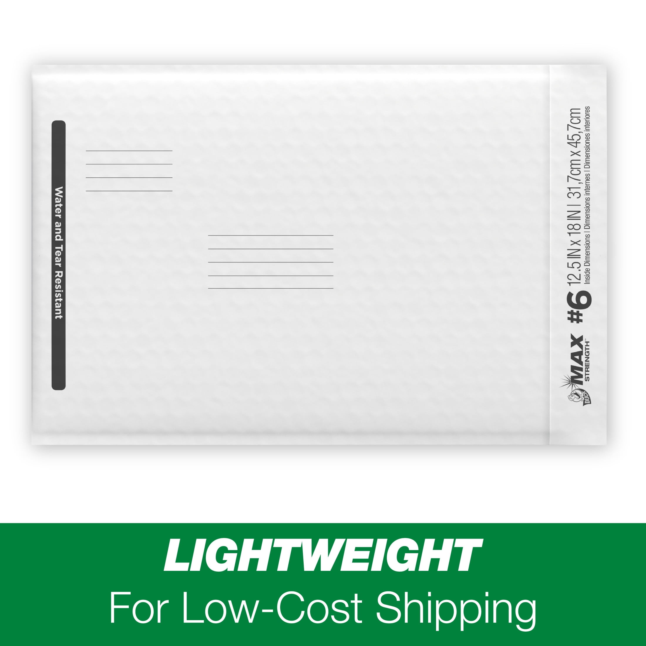 Duck Max Strength Self-Sealing Poly Bubble Mailer (White, 12.5 in x 18.5 in) 7vfbz