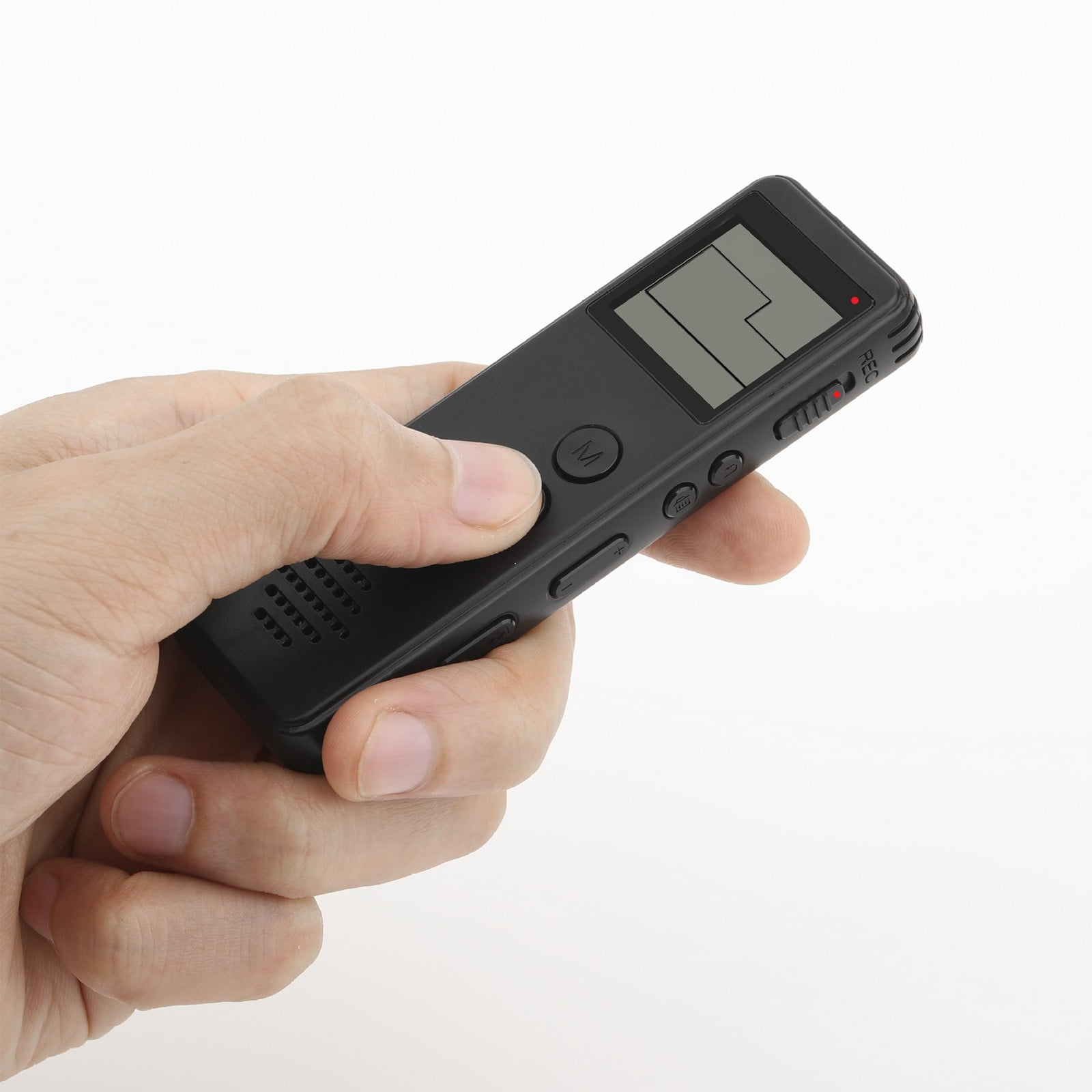 Blasgw Mini Digital Voice Recorder with MP3 Player, One-Touch Recording, Retro Style (Black, 3.8 in) mw35w