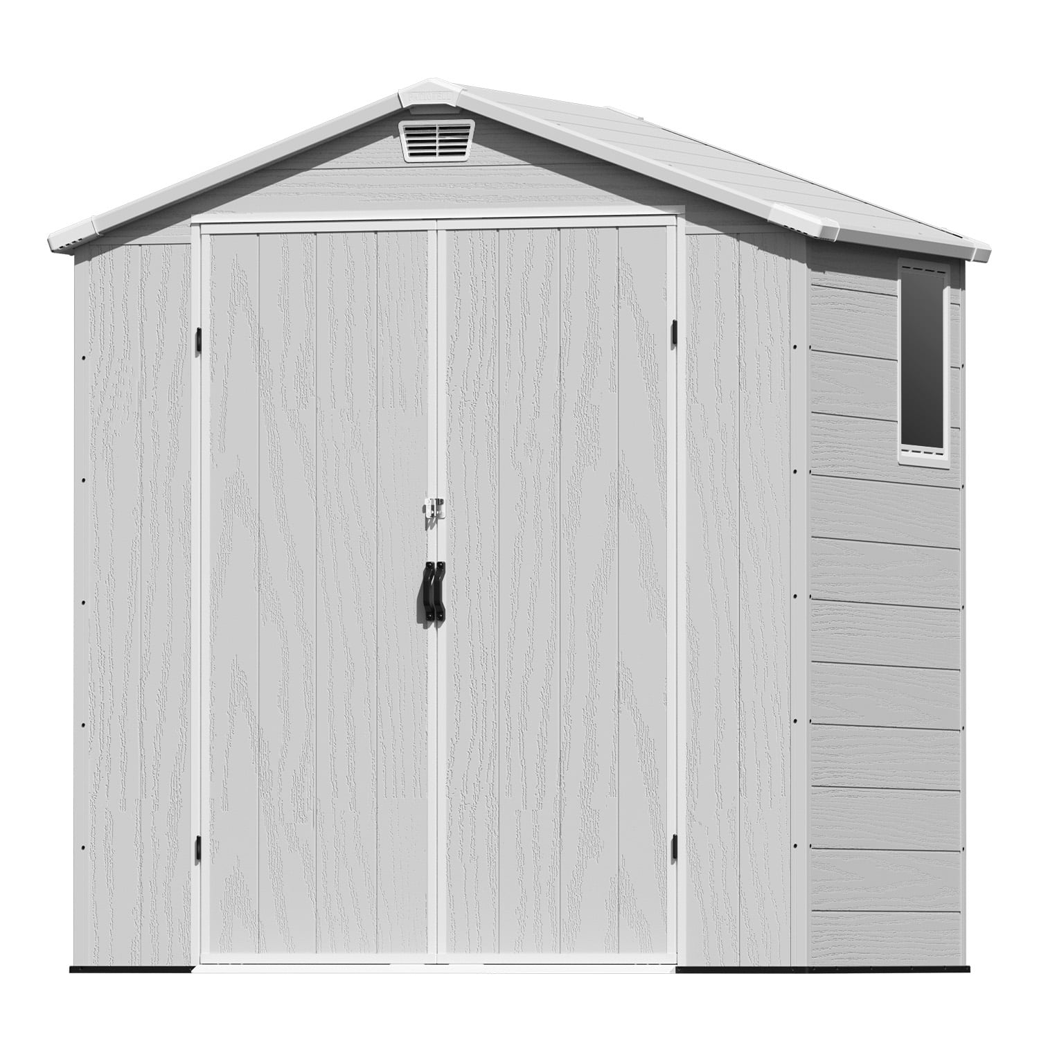 Patiowell Resin Outdoor Storage Shed, Weather-Resistant Garden Tool Organizer with Lockable Door and Window (Light Gray, 6 ft x 4 ft) 9vf2h