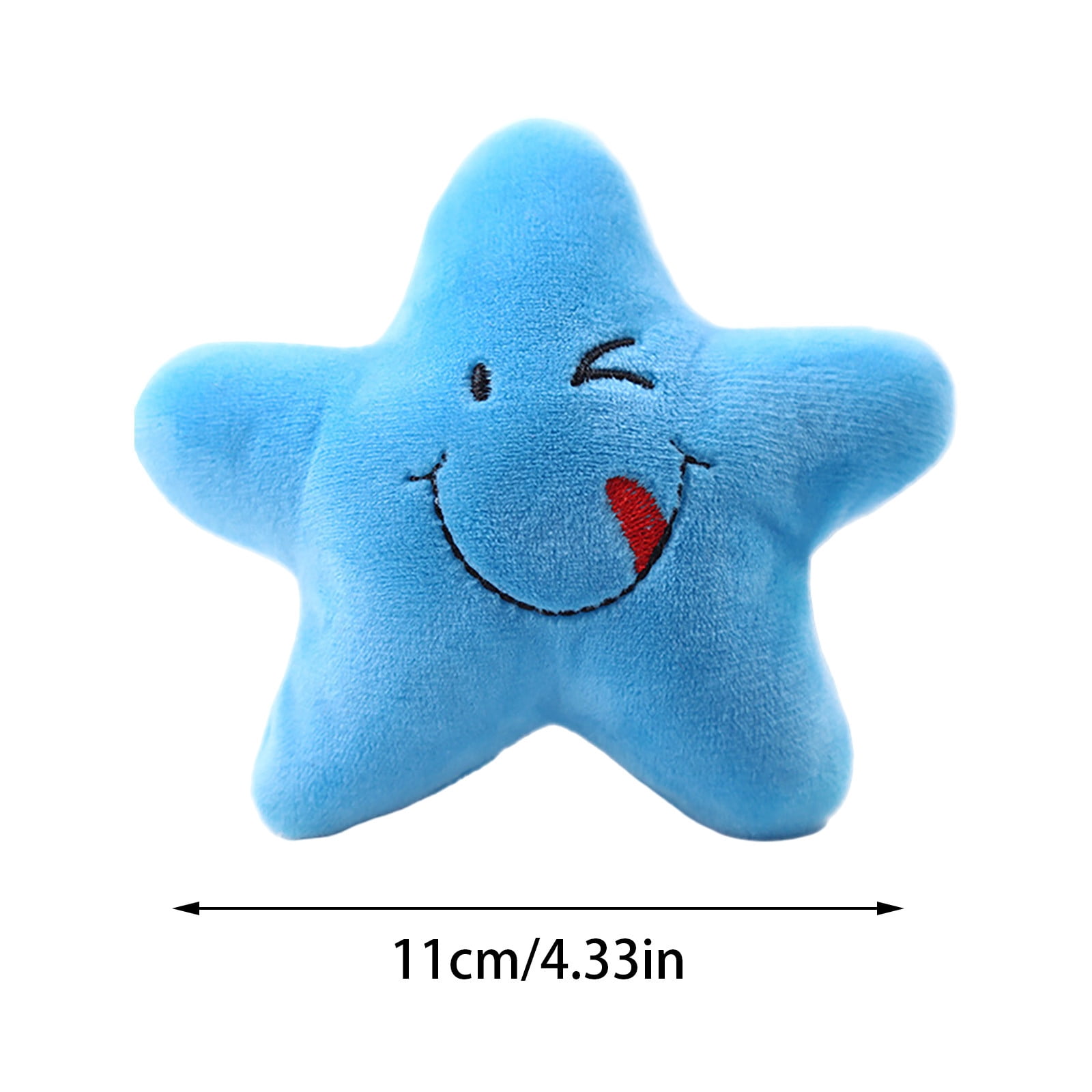 Hometrendia Star Shaped Squeaky Plush Dog Toy, Interactive Soft Chew Toy for Puppies and Small Pets (Blue, 5 in) xx5tp