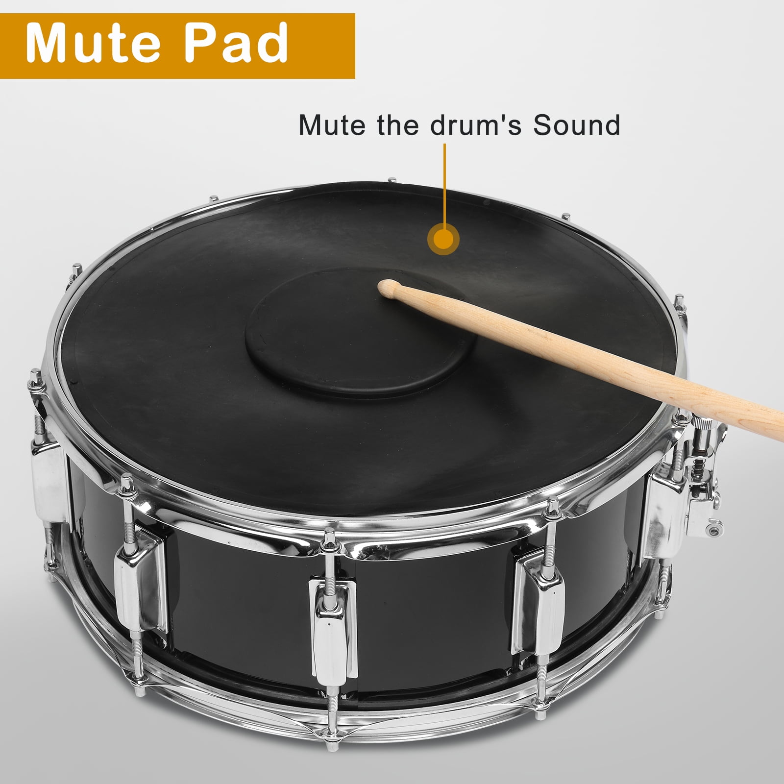 Ktaxon 14 in x 5.5 in Snare Drum Set for Beginners, Professional Sound Quality with Stand, Bag, and Accessories (Black, 14 in x 5.5 in) vkz7r