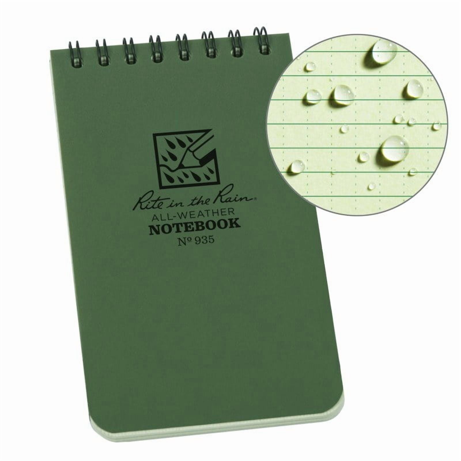 Rite in the Rain Weatherproof Top Spiral Notebook (Green, 3 in x 5 in, 50 Sheets) vr2as