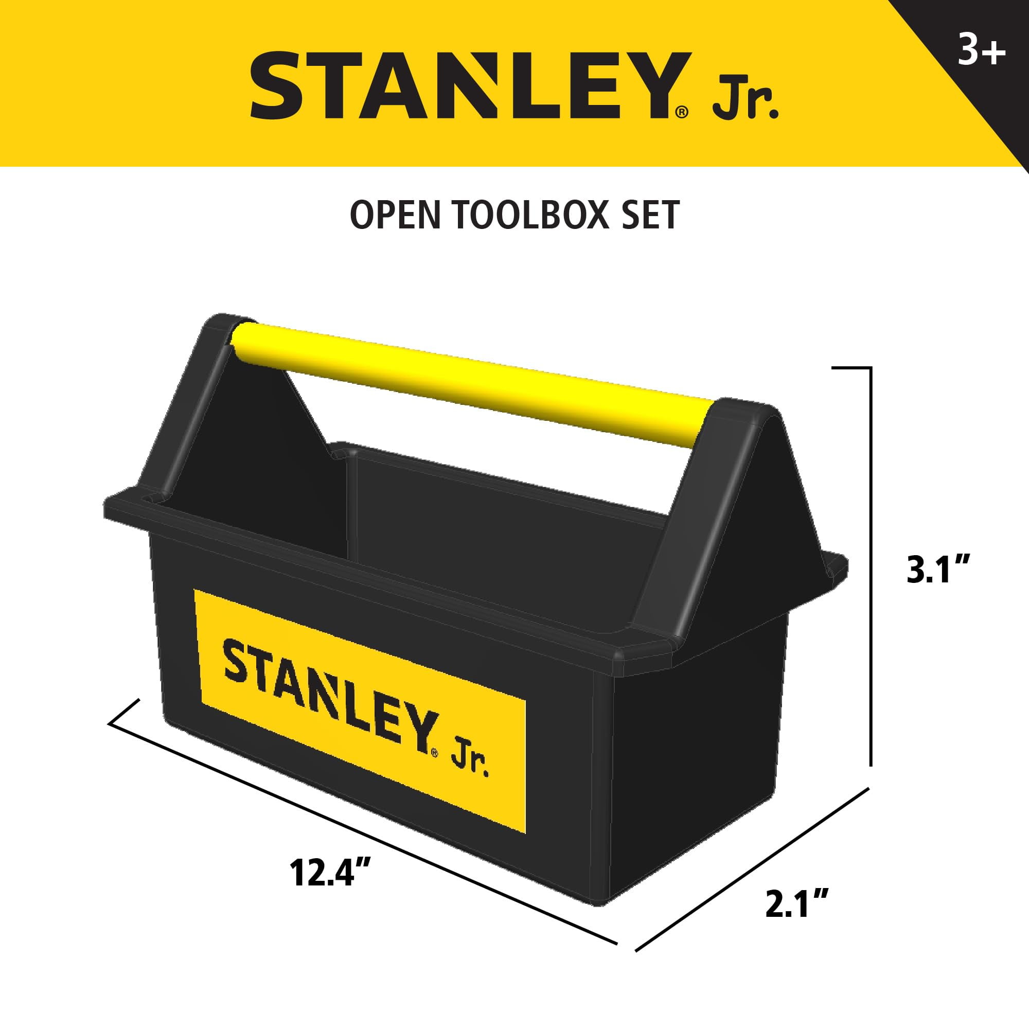 Red Toolbox Stanley Jr. Kids Tool Set (18-Piece, Yellow) x9xtj
