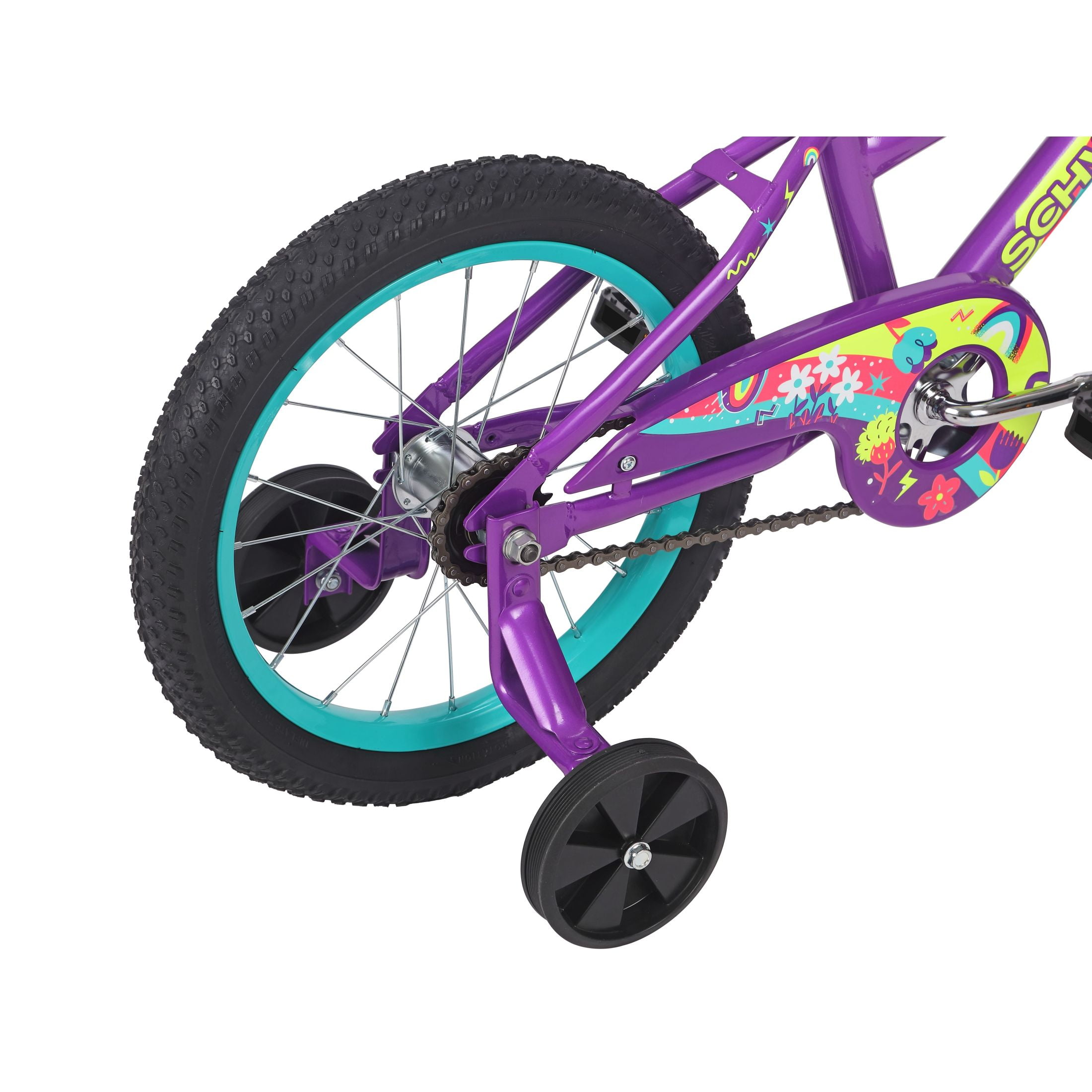 Schwinn Aerostar Kids BMX Bike with Training Wheels and Handlebar Basket (Purple, 16 in) sqq4s