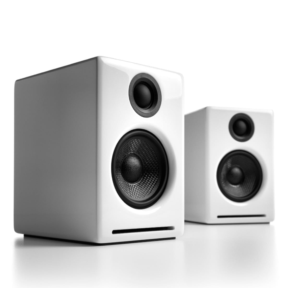 Audioengine A2 Hi-Res Wireless Bluetooth Bookshelf Speakers with USB-C Input and Silk Dome Tweeters (White, Pair) sefwb