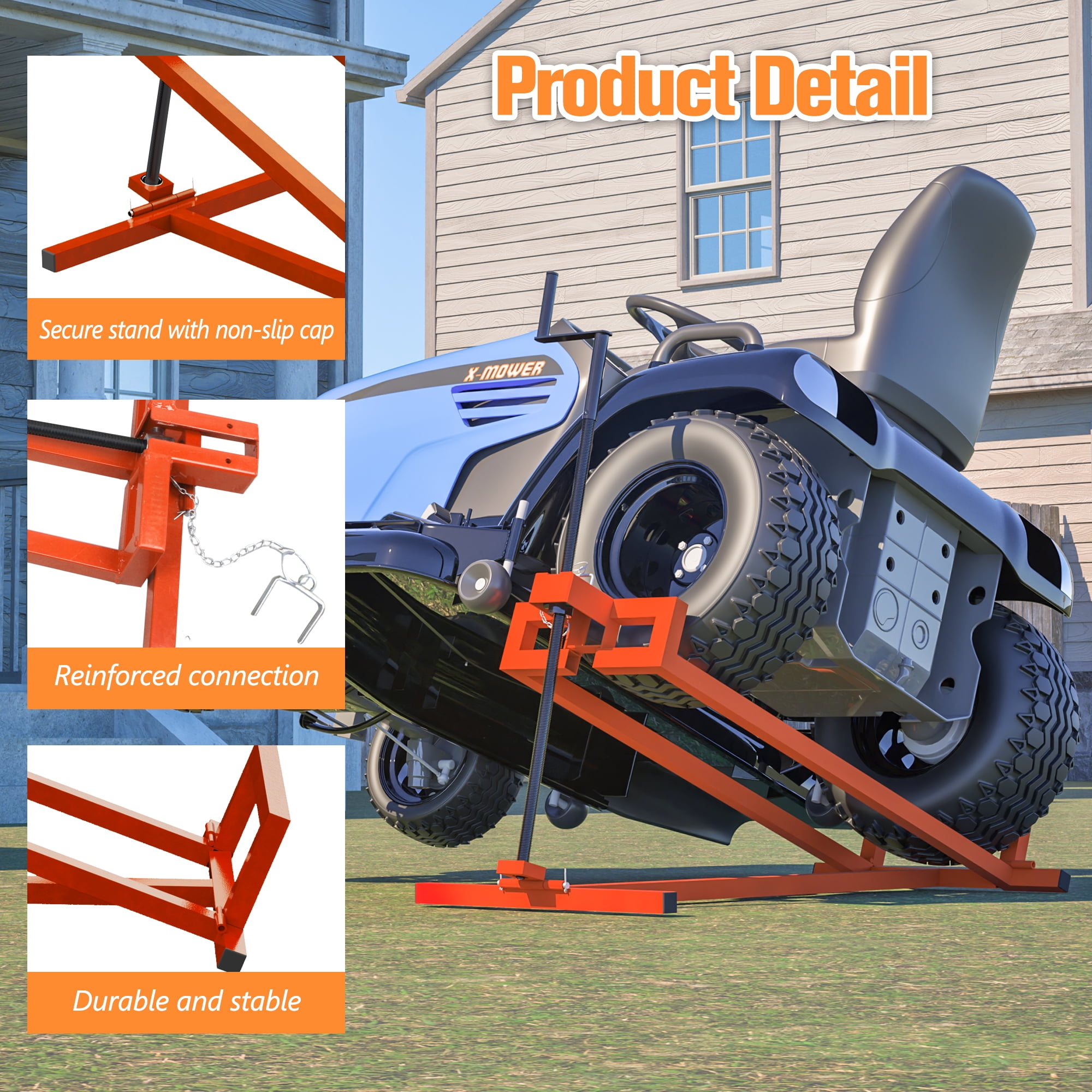 LZBEITEM Lawn Mower Lift Jack for Tractors and Zero Turn Mowers (Heavy-Duty, 882 lb Capacity) 55yai