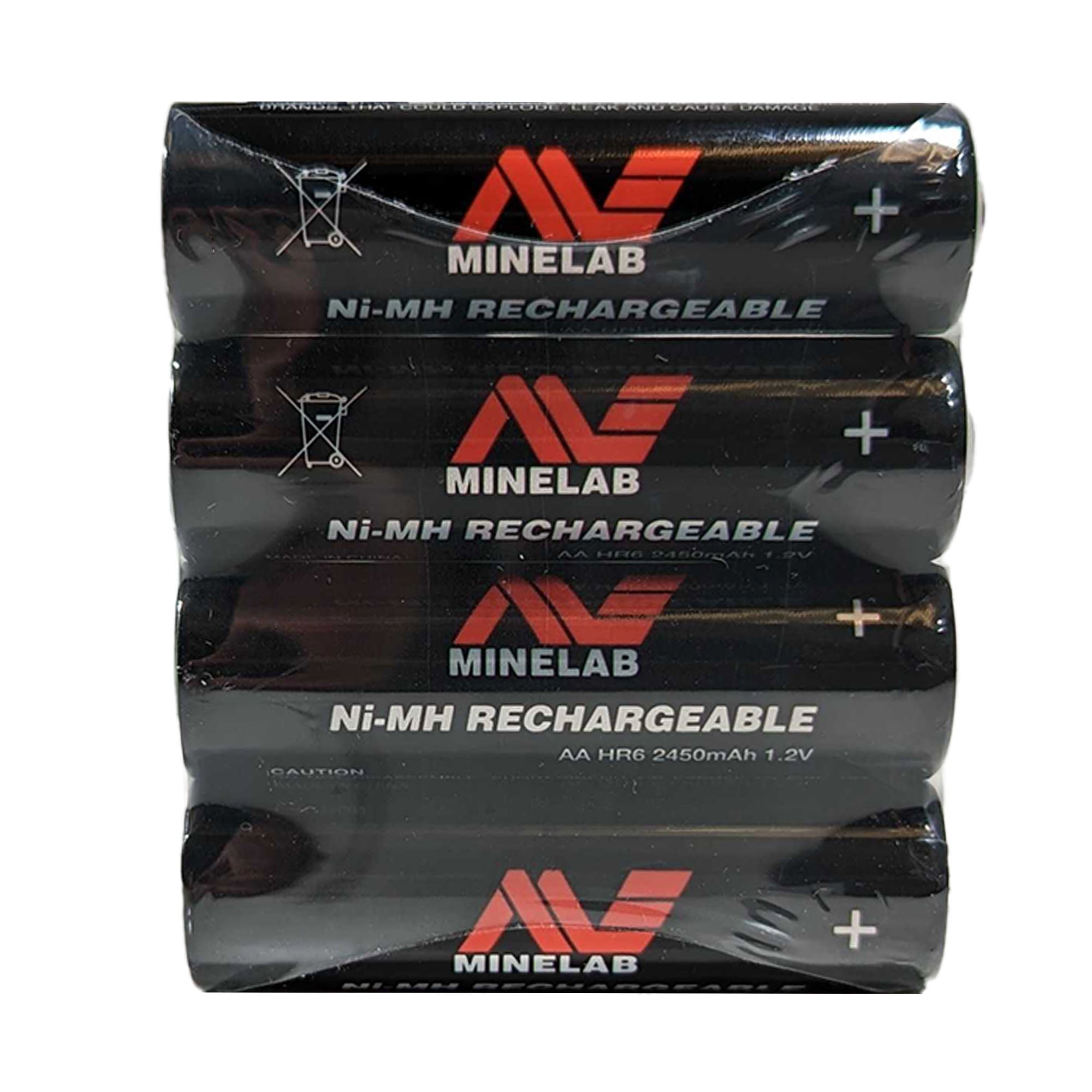 Minelab Rechargeable Ni-MH AA Batteries for Metal Detectors (2450mAh, 4-Pack) 3ei9t