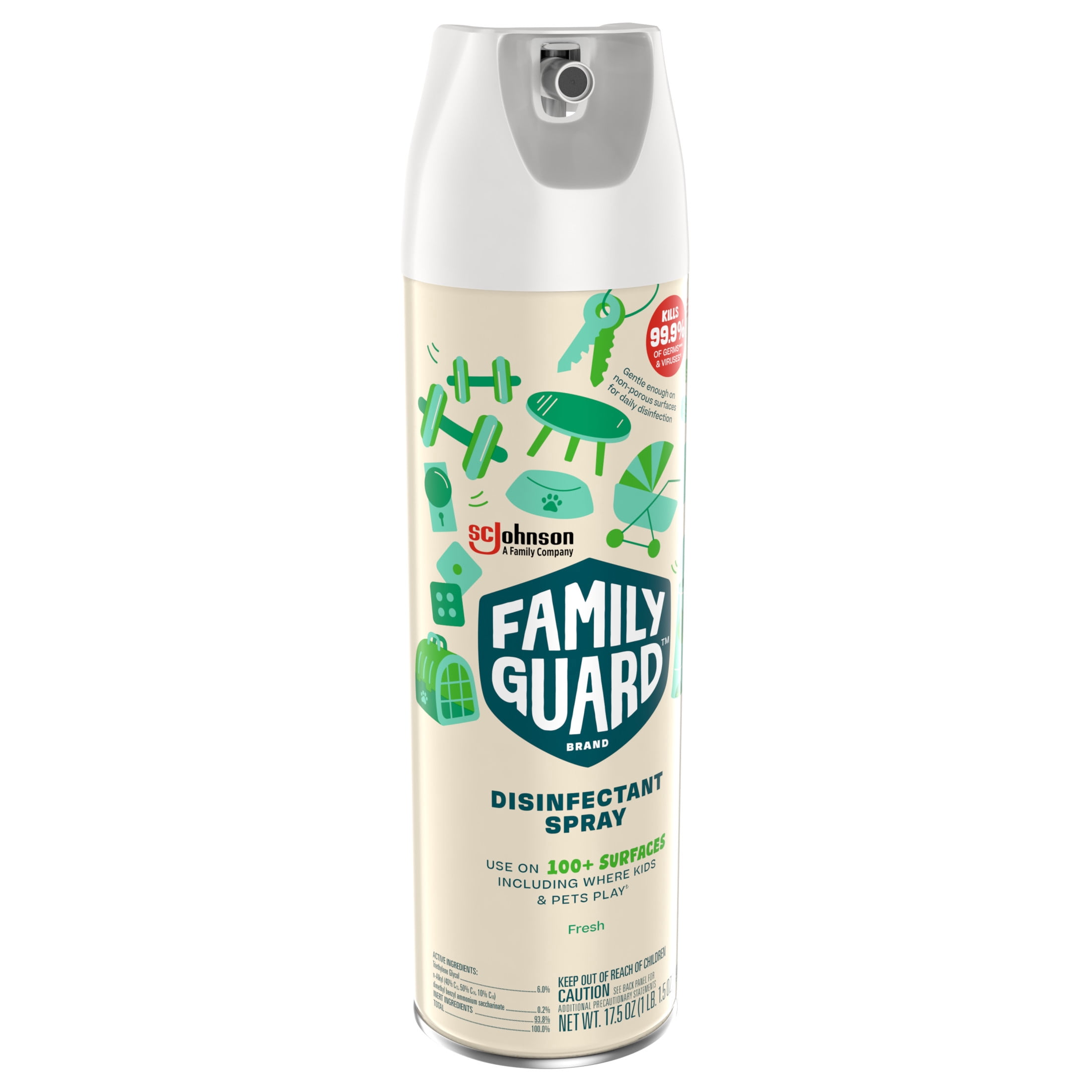 FamilyGuard Disinfectant Spray, Fresh Scent, Multi-Surface Household Cleaner (17.5 oz) ym9zx
