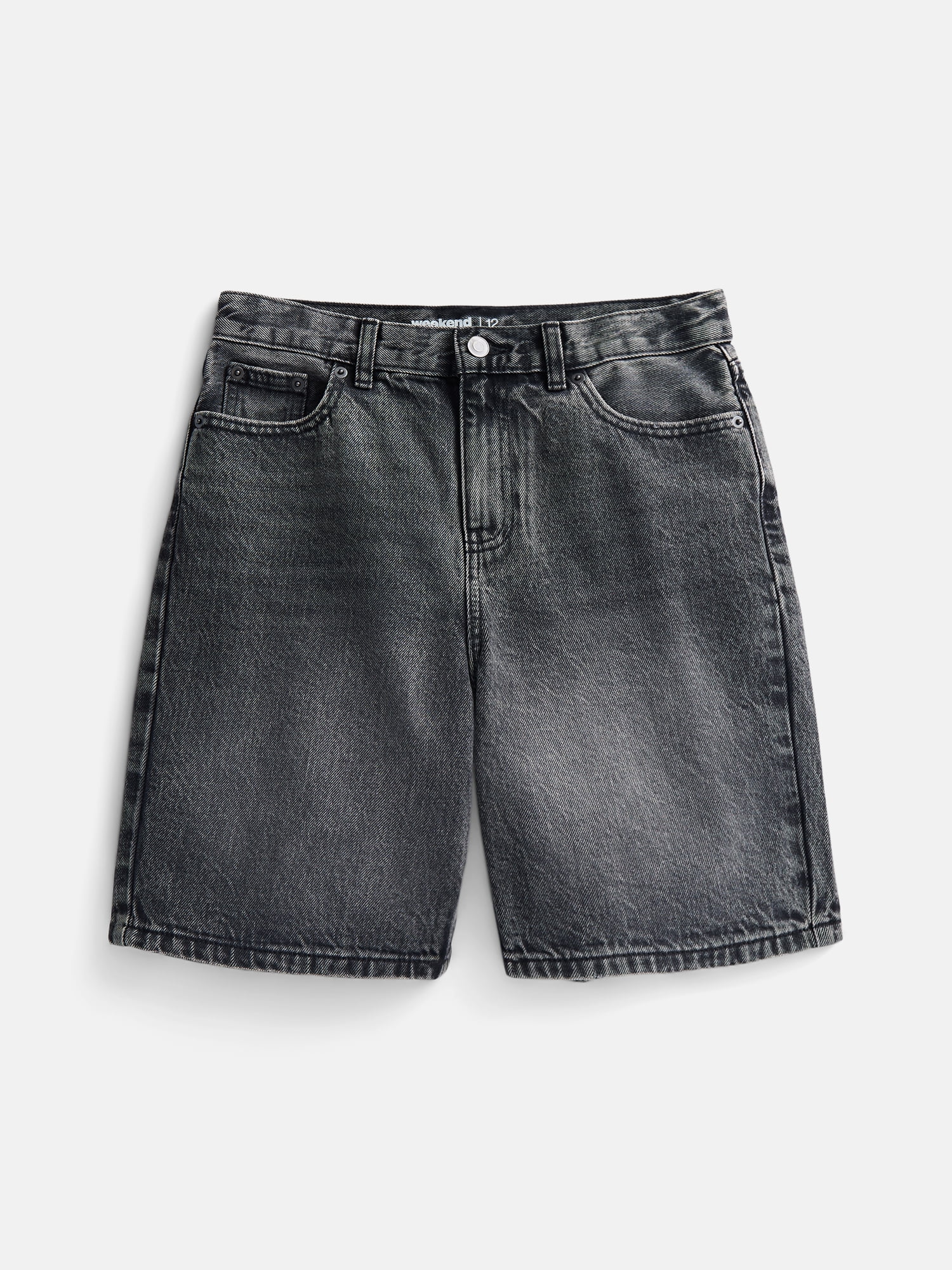 Weekend Academy Boys Baggy Denim Shorts (Grey, Size 4-18) nw6iy