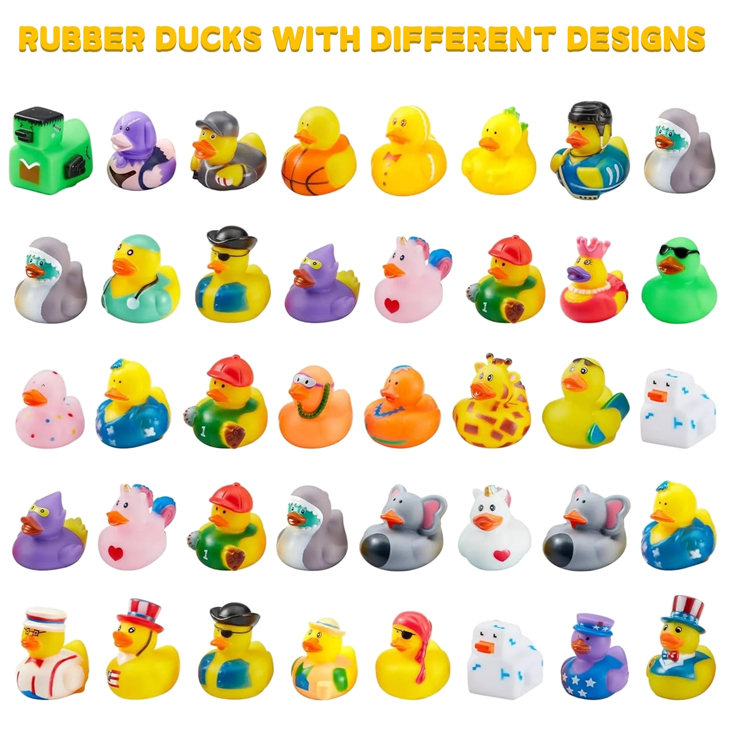 Rirool Assorted Rubber Ducks for Kids Bath Toys, Floating Mini Duckies for Party Favors (Multicolor, 20 Pack) w8gg3