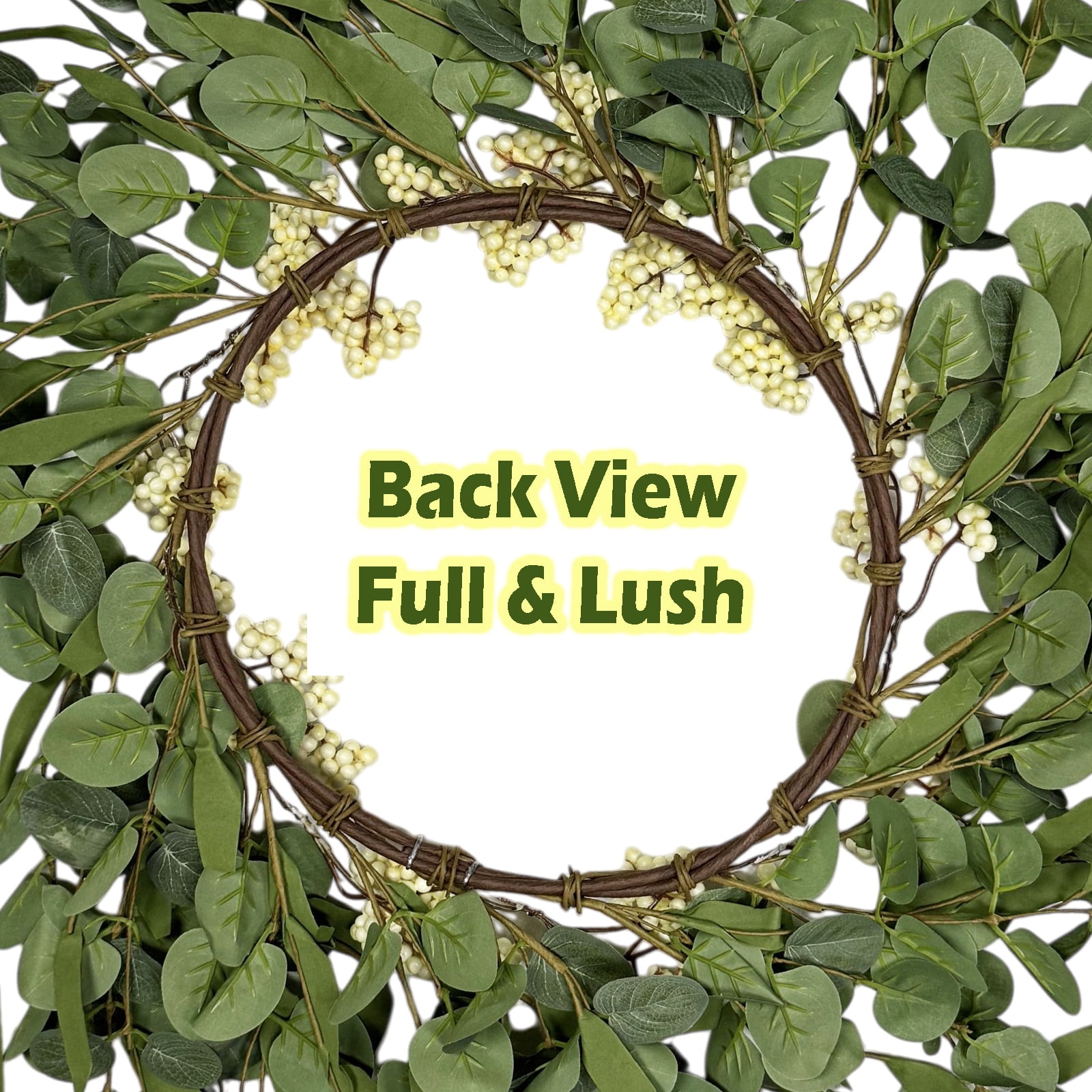 Tetou Artificial Eucalyptus Wreath for Front Door, Farmhouse Seasonal Wall Decor (Green, 20.5 in) 3dp2b