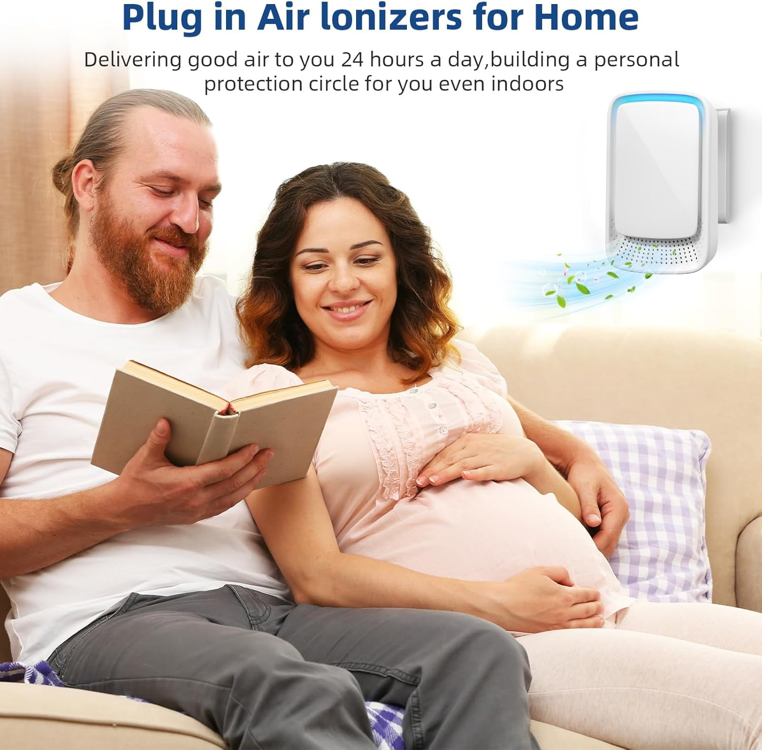 JahyShow Plug-In Air Ionizer, Filterless Negative Ion Generator for Home and Office (White, 4 Pack) glb2w