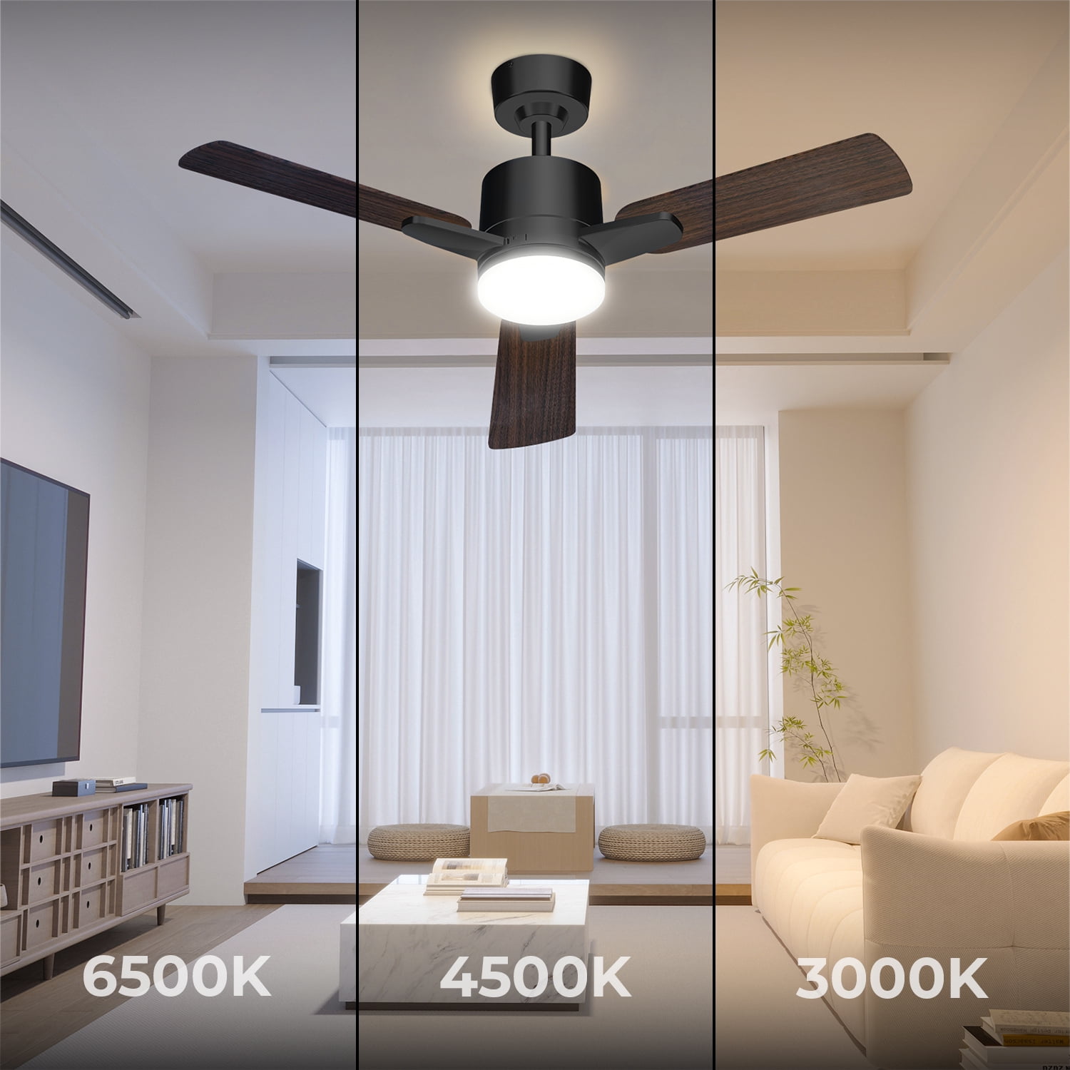 Mainstays 42 in Ceiling Fan with LED Light and Remote Control (Black, 42 in) ofavv