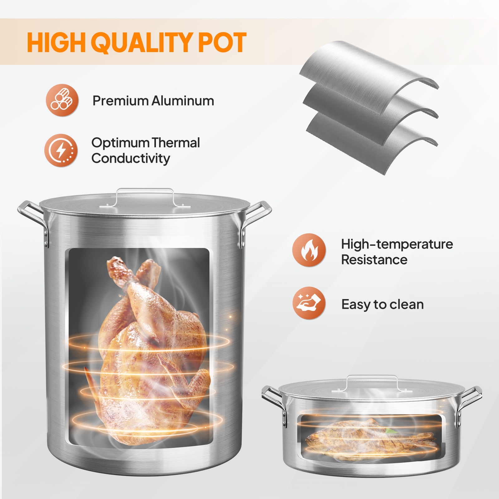 VINGLI Outdoor Propane Turkey and Fish Fryer Kit with 54000 BTU Stove and Foldable Side Table (30 qt and 10 qt) atfbg