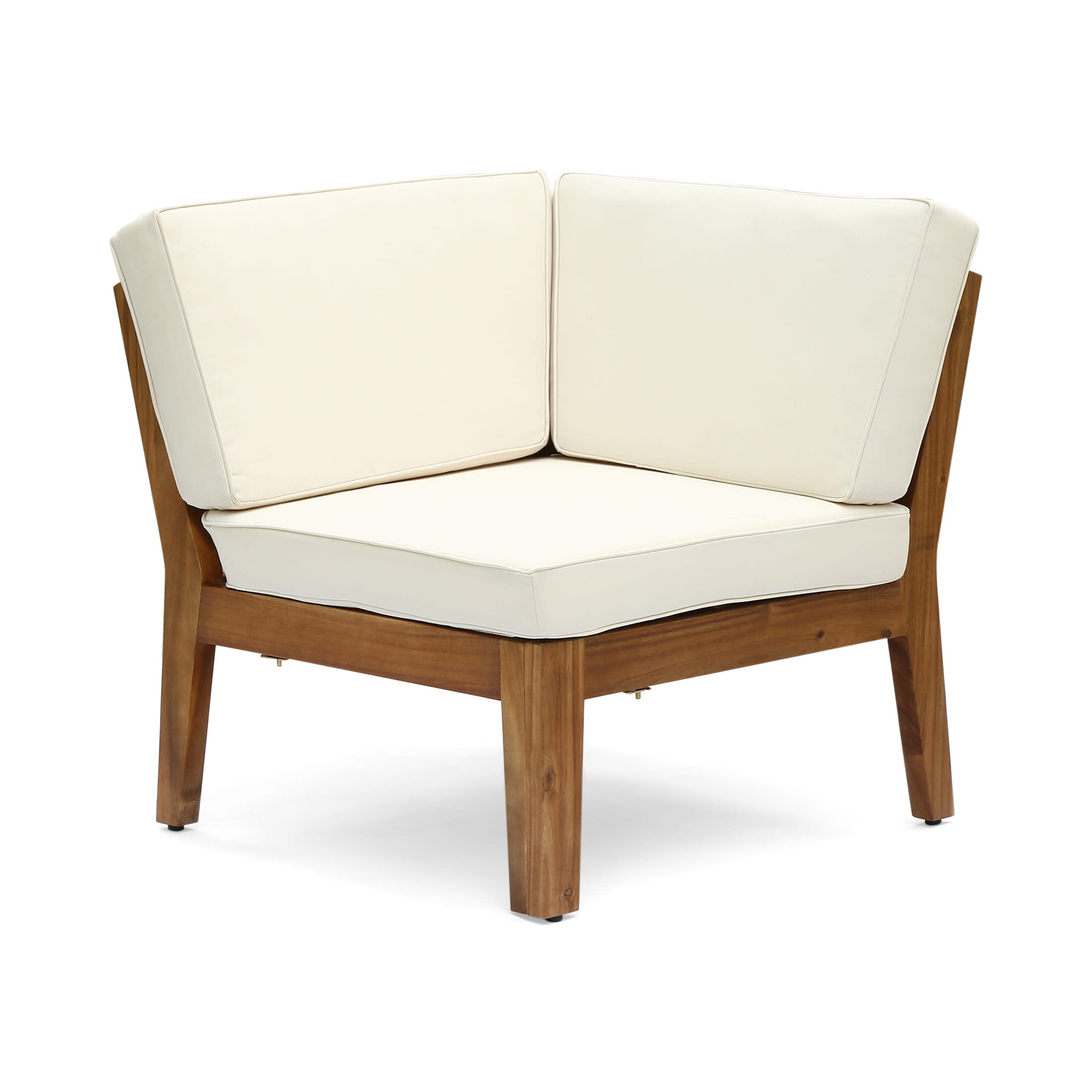 Christopher Knight Home 6-Piece Acacia Wood Outdoor Sectional Sofa Set with Patio Coffee Table (Beige, 6-Piece) tn92a