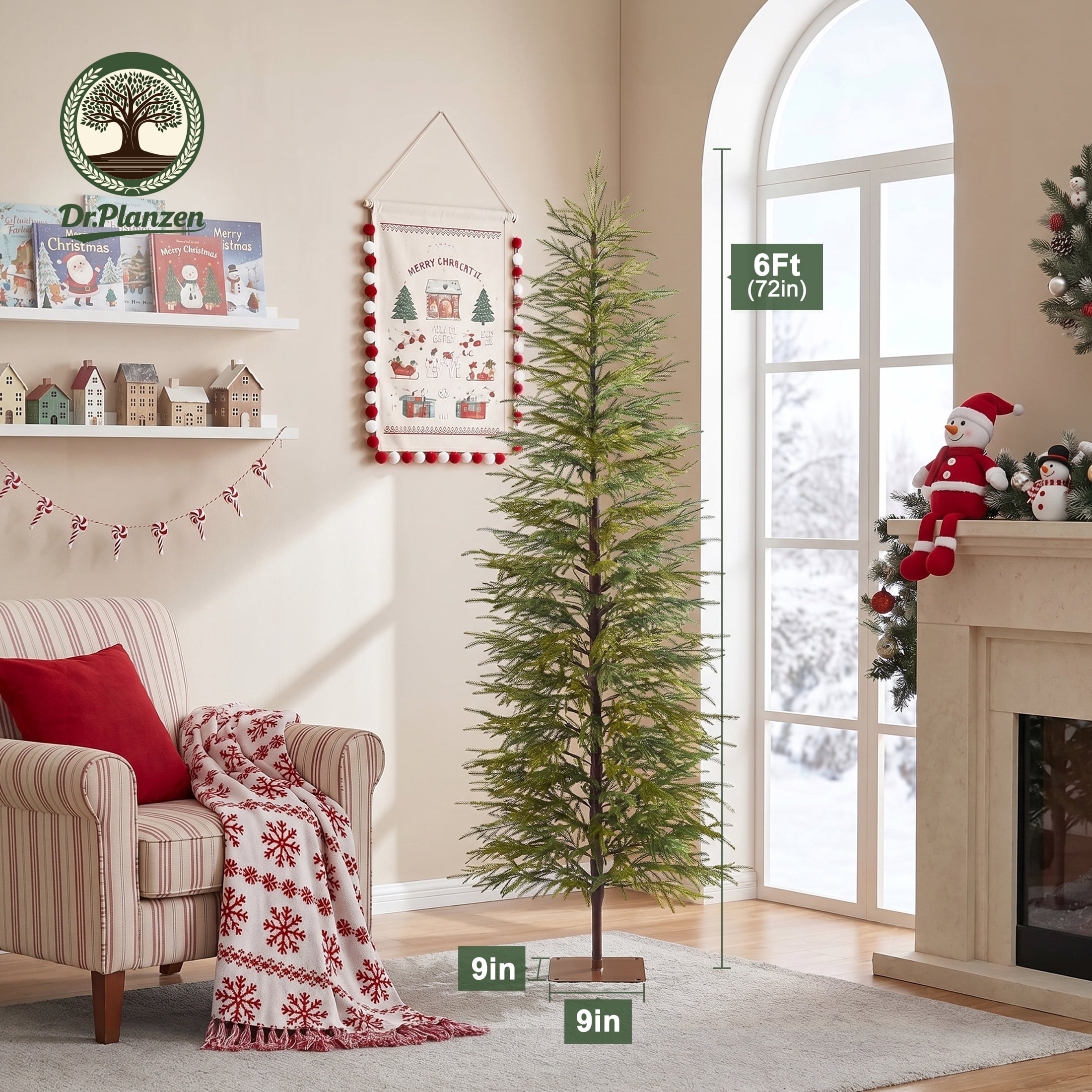 DR.Planzen Artificial Christmas Tree, Realistic Cypress Holiday Decor (Green, 6 ft) 3e5t9