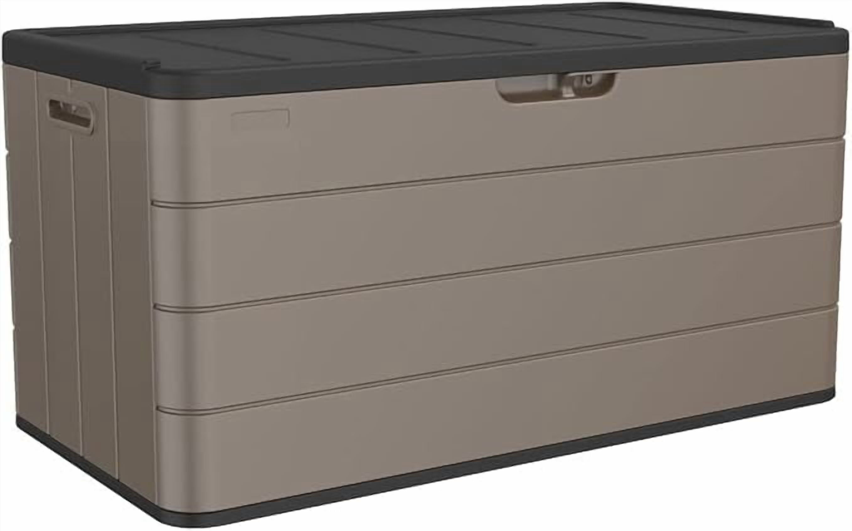 Decksplore 110 Gal Resin Deck Box Outdoor Waterproof Storage Bench for Patio Furniture and Garden Tools (Brown) y9z30