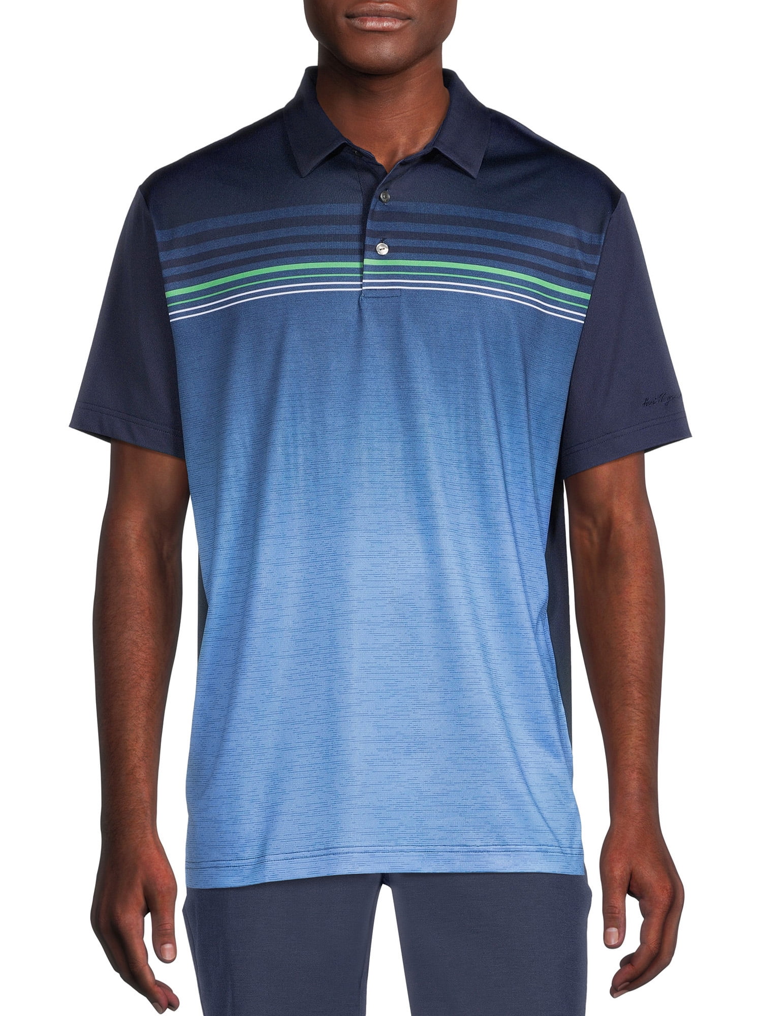 Ben Hogan Men's Ombre Stripe Performance Polo Shirt (Blue, S) gq983