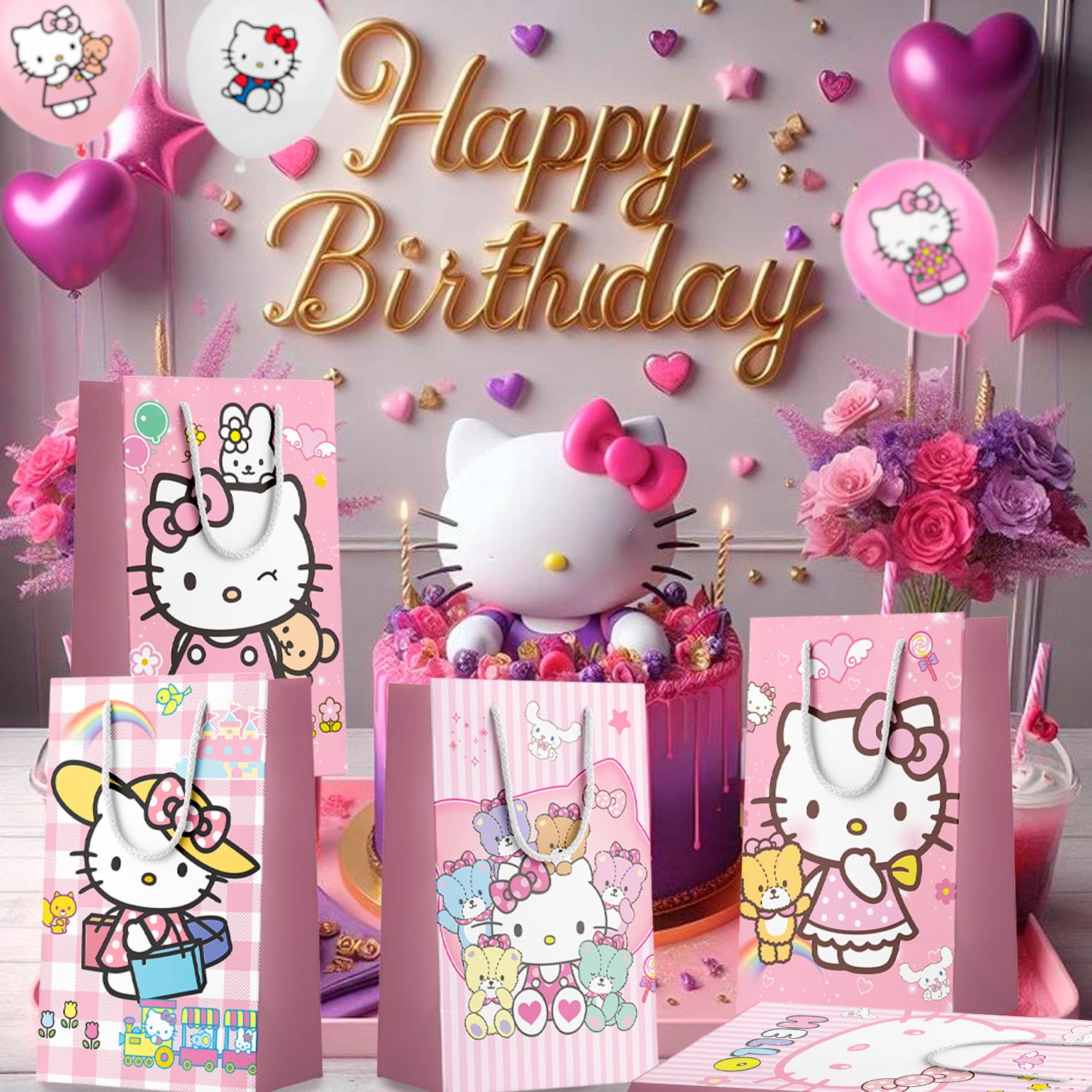 Partebloon Hello Kitty Party Favor Bags (Pink, 24 Pack) gi2u2