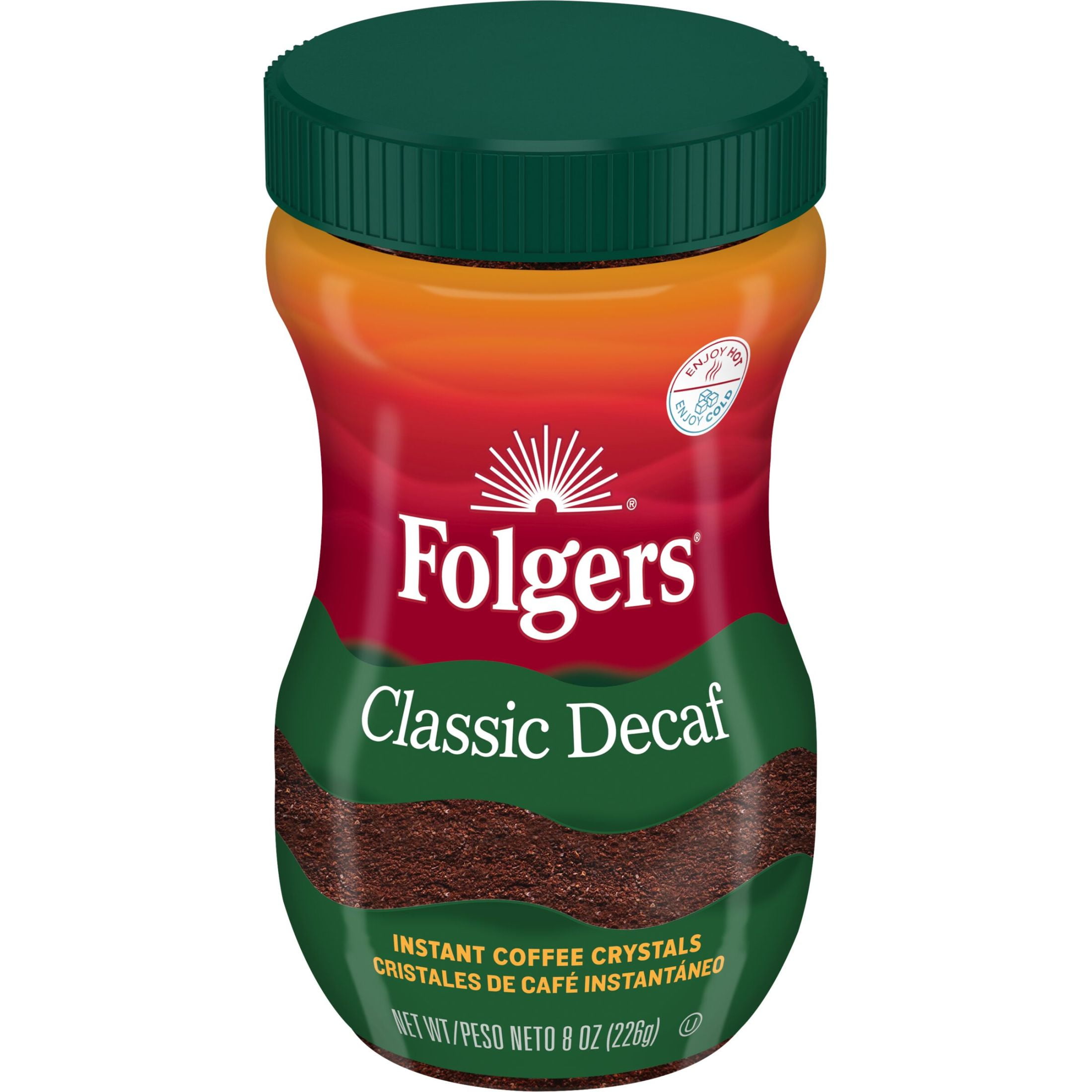 Folgers Classic Decaf Instant Coffee, Smooth Medium Roast (8 oz) iq677