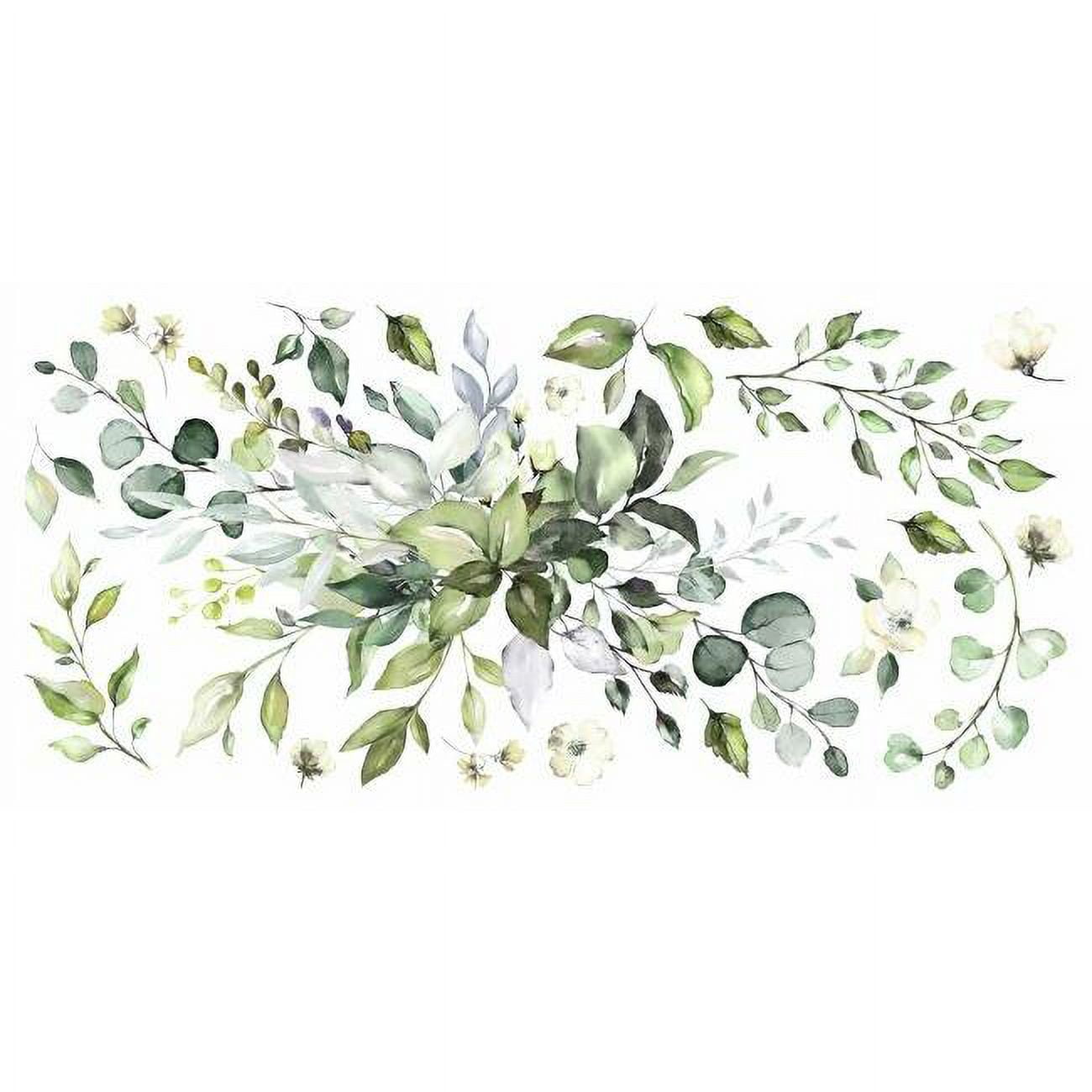 RoomMates Watercolor Floral Arrangement Peel and Stick Giant Wall Decals (White, 18-Piece Set) 1vuxf