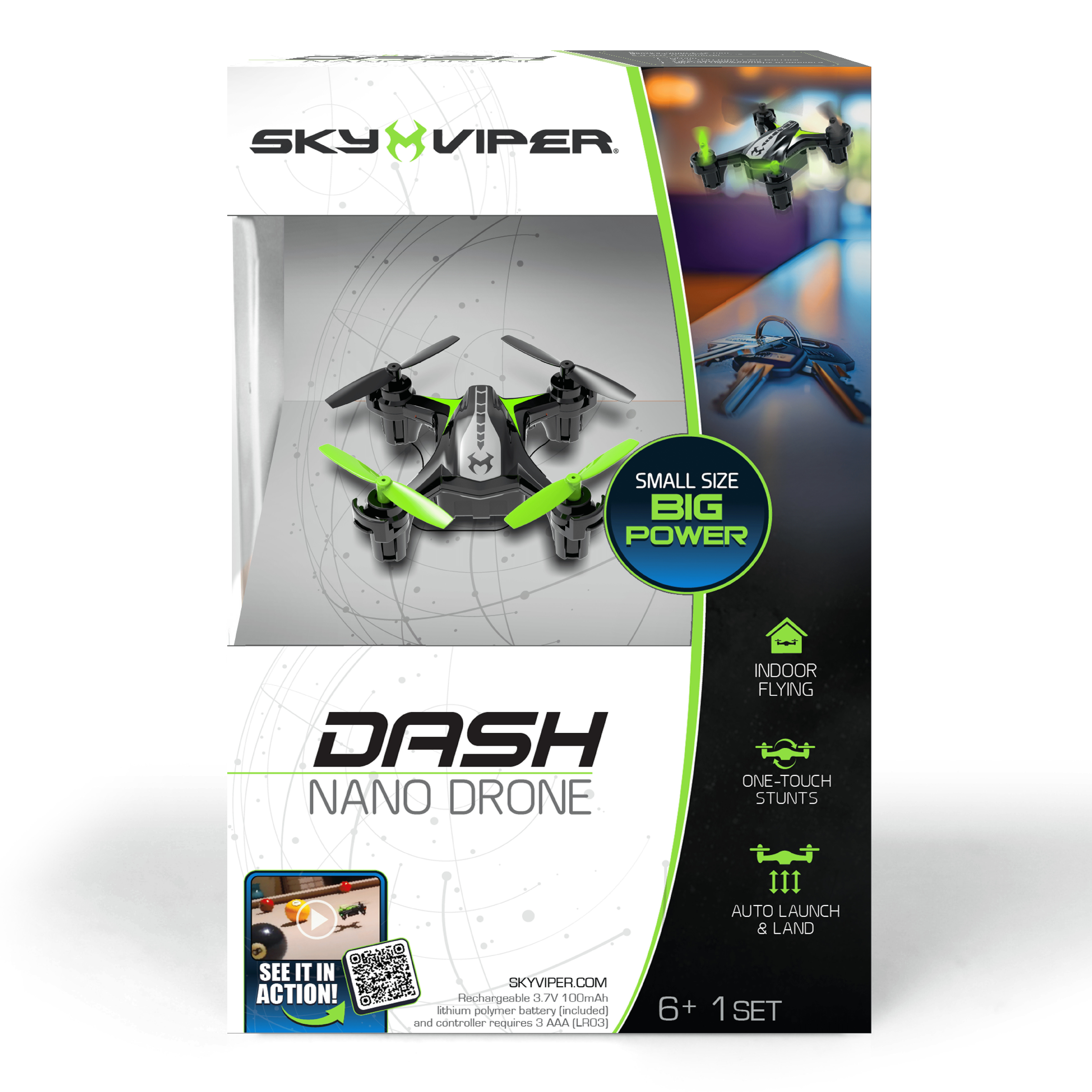 Sky Viper Dash Nano Drone with Auto-Flight Stabilization and Stunt Mode (Black, 1 Pack) mvcdk