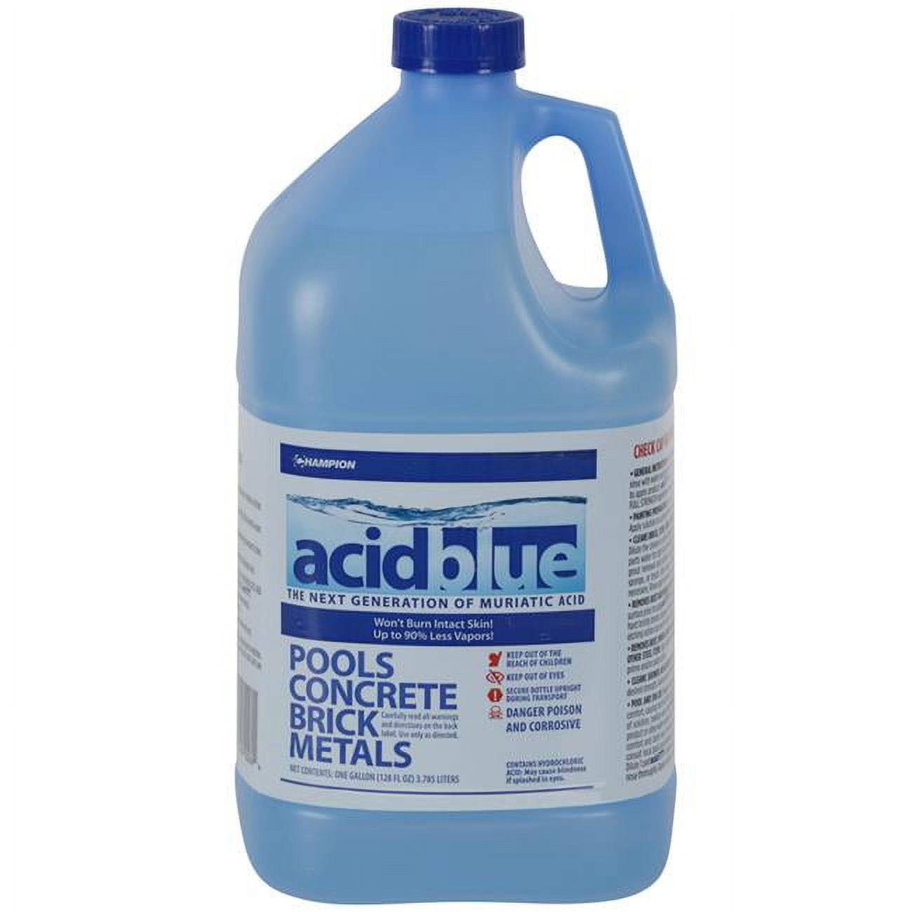 Champion AcidBlue Muriatic Acid Pool pH Balancer and Concrete Cleaner (1 gal) bvhx9