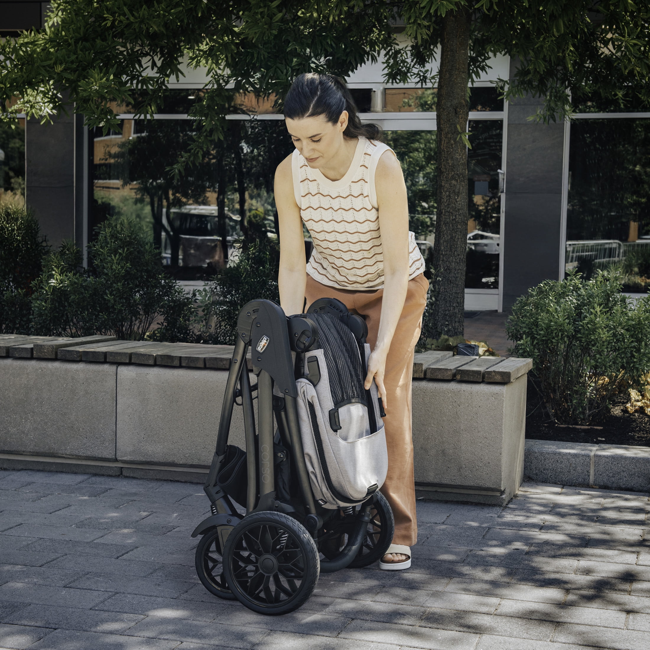 Chicco Corso LE ClearTex Modular Travel System with KeyFit Max Infant Car Seat (Canyon Grey, 1 Pack) vp6mx