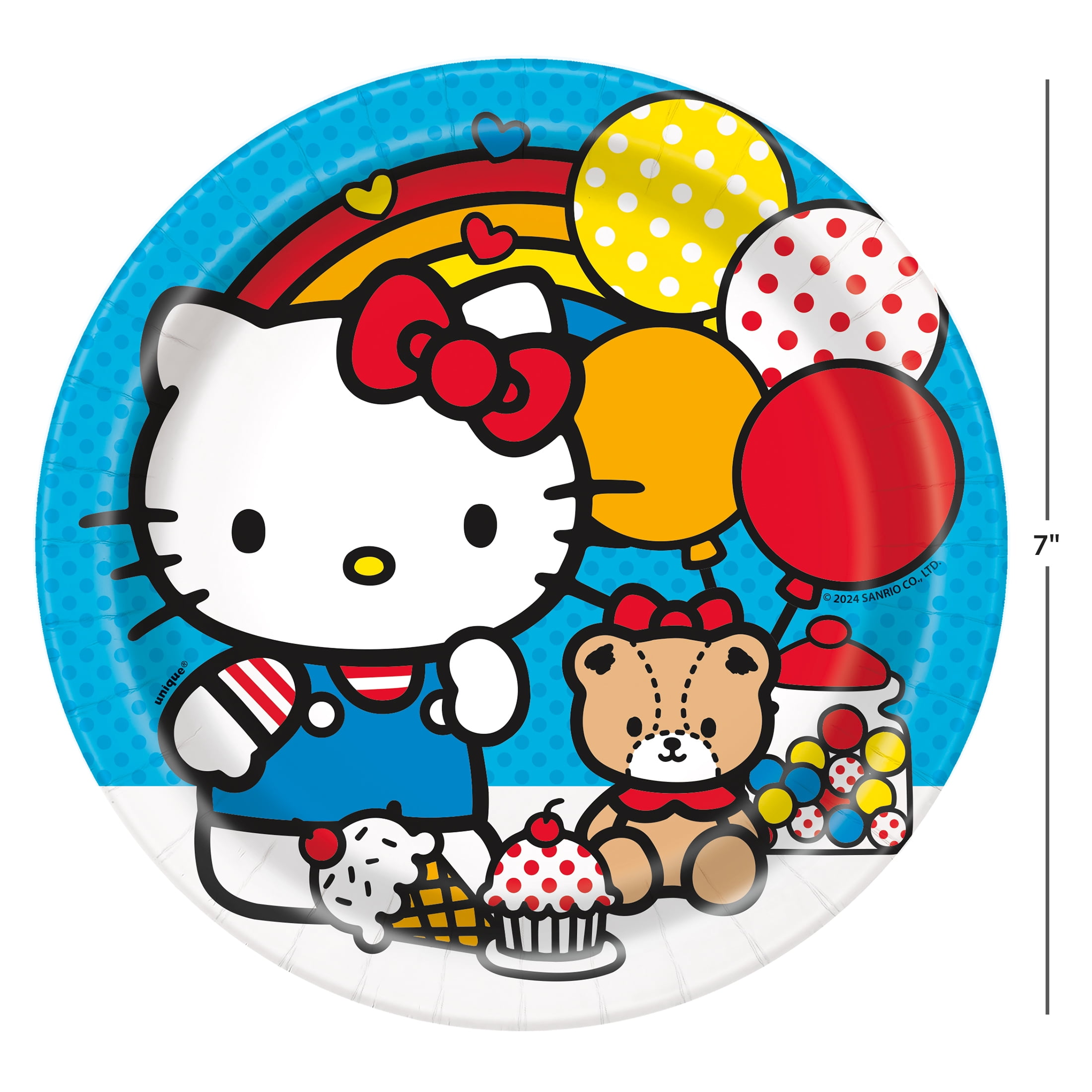 Hello Kitty and Friends Round Dessert Plates (7 in, 8 ct) 9f69p