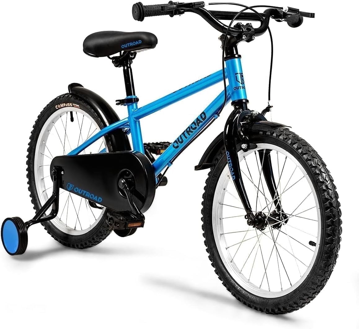 MarKnig Kids Bicycle with Training Wheels and Adjustable Seat (Blue, 16 in) grn08