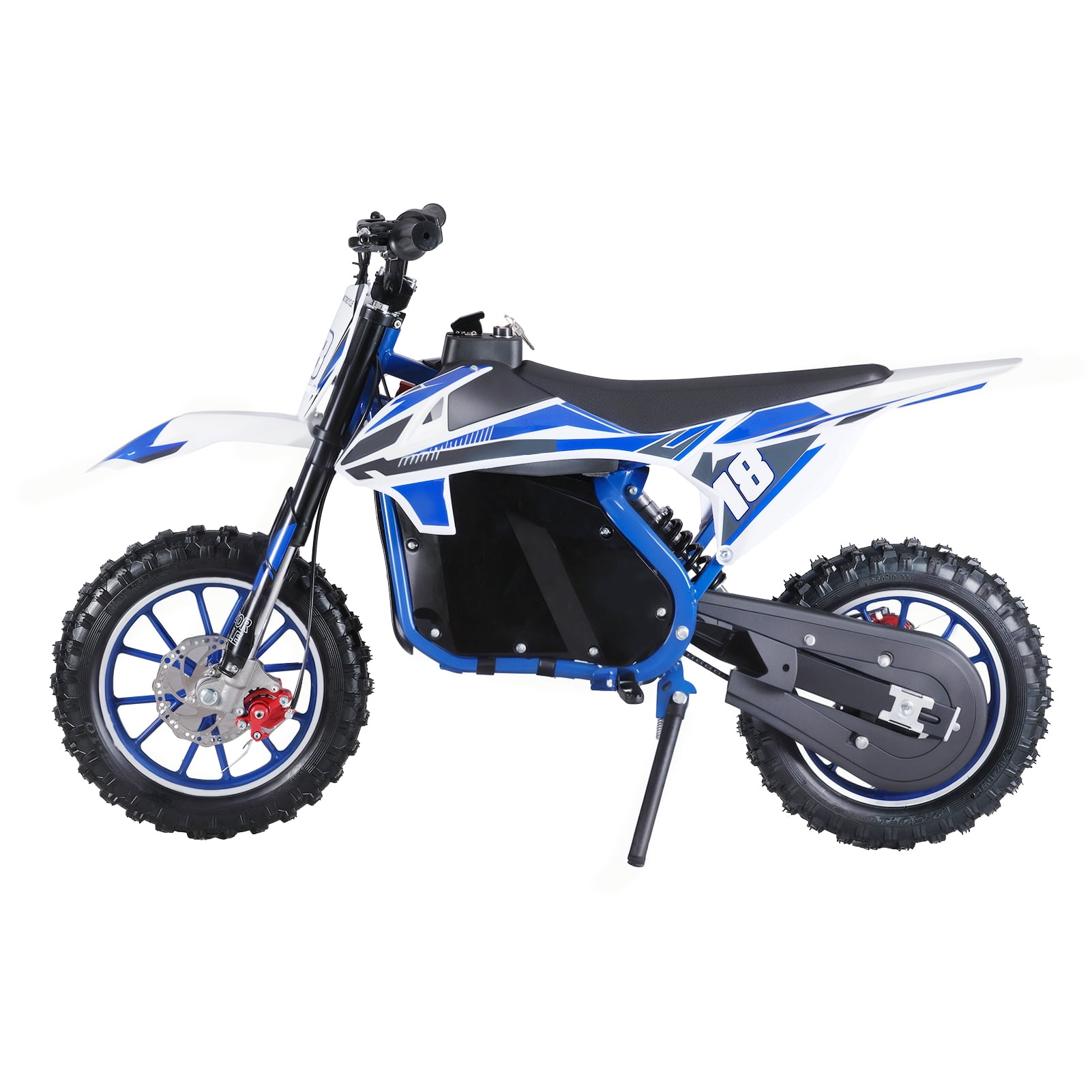 Fompes Electric Dirt Bike for Kids, 3-Speed Off-Road Motorcycle with 250W Motor (Blue, 10 in) ezdpb