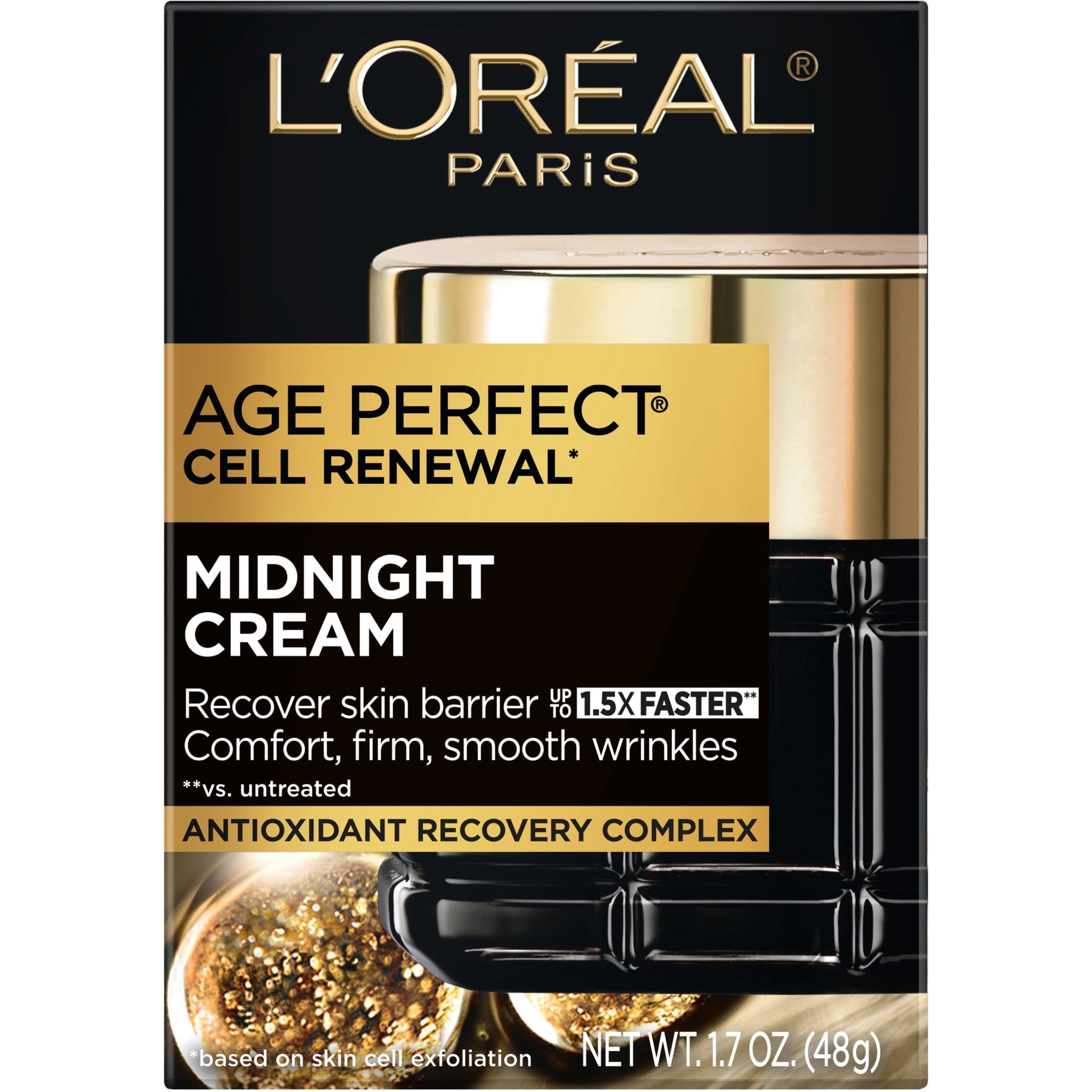 L'Oreal Paris Cell Renewal Midnight Cream, Anti-Aging Antioxidant Recovery Complex (1.7 oz) et9g1
